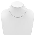10k White Gold 1.5mm Spiga 1in+1in Adjustable Chain