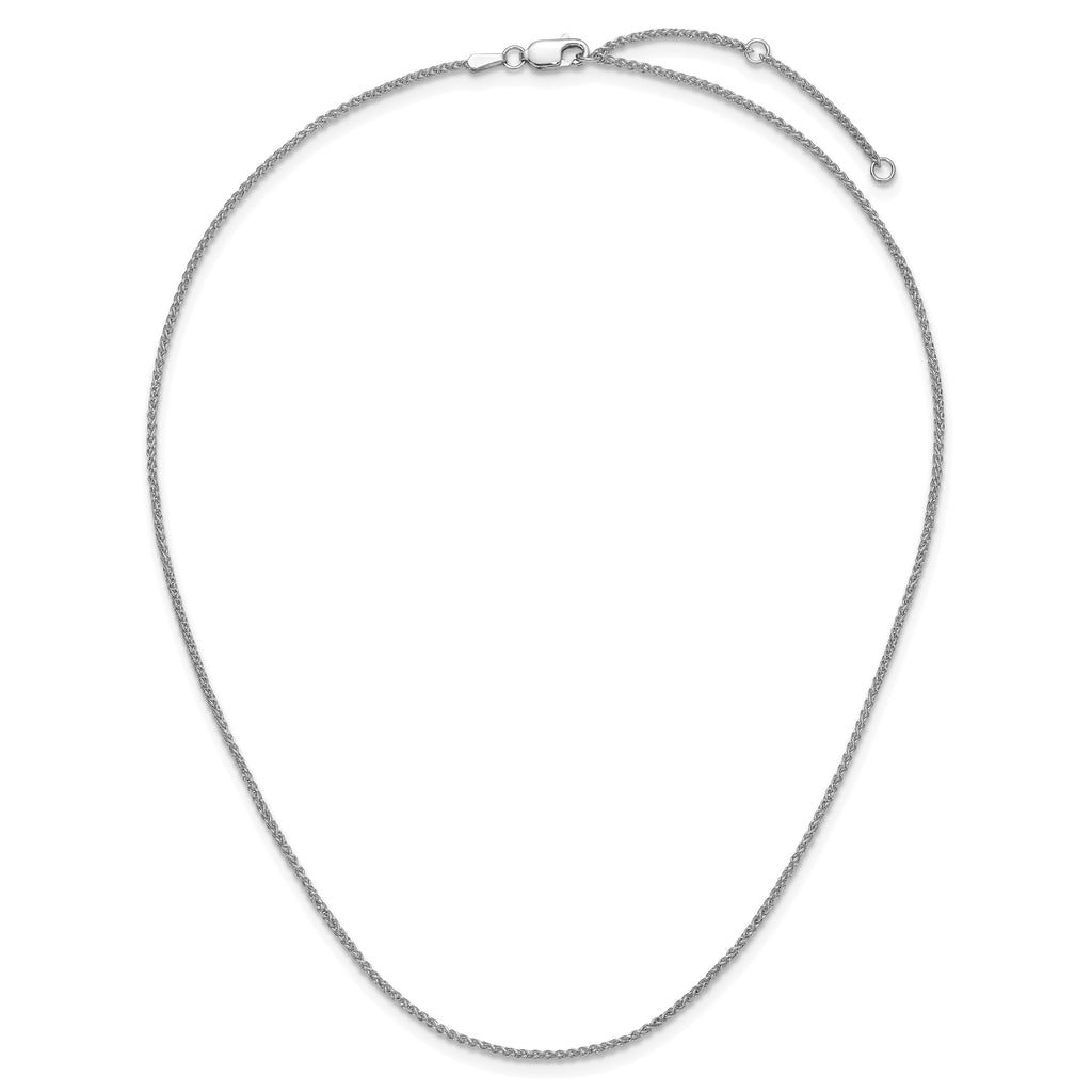 1.5mm 10K White Gold Spiga Wheat Chain - Sophia Jewelers