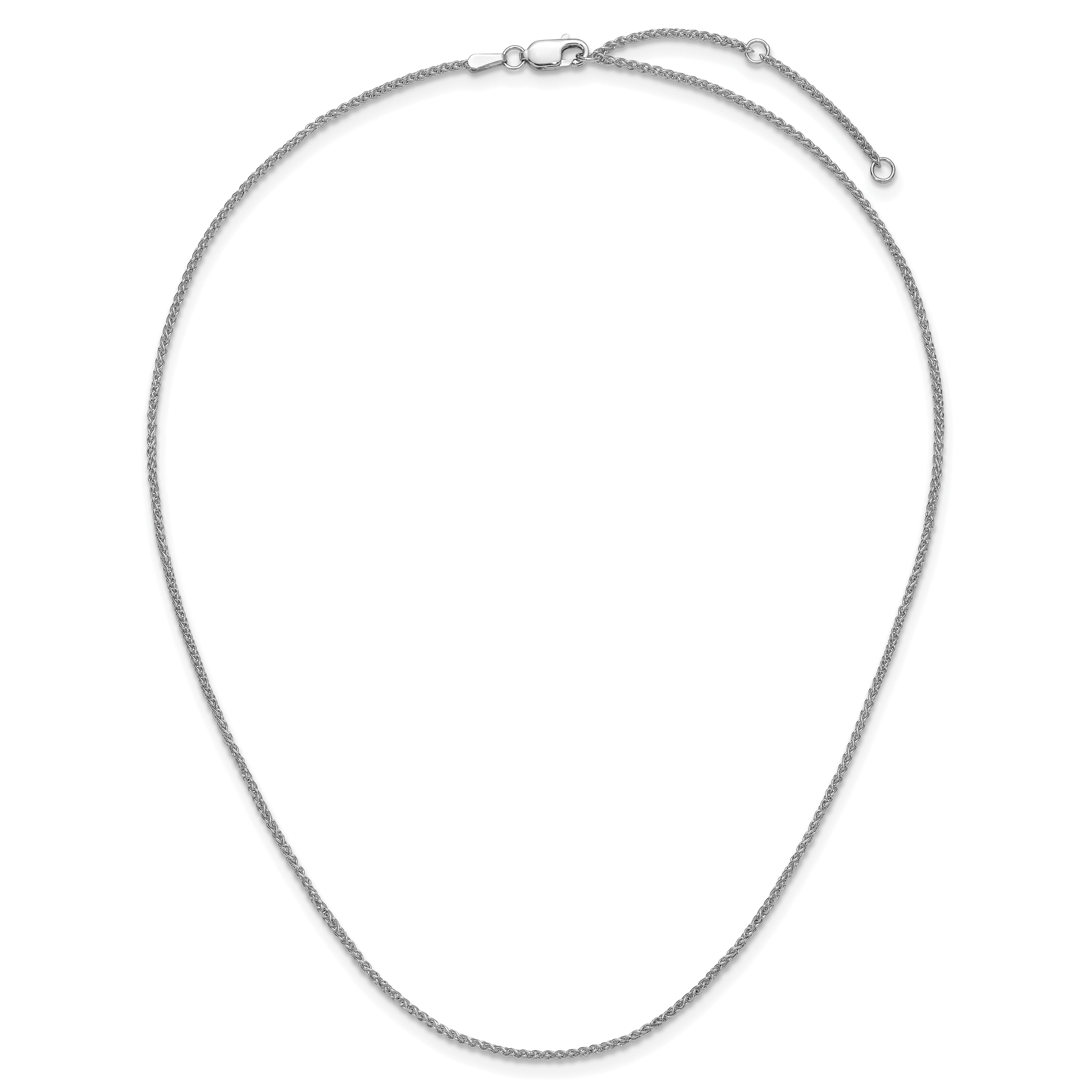 1.5mm 10K White Gold Spiga Wheat Chain - Sophia Jewelers