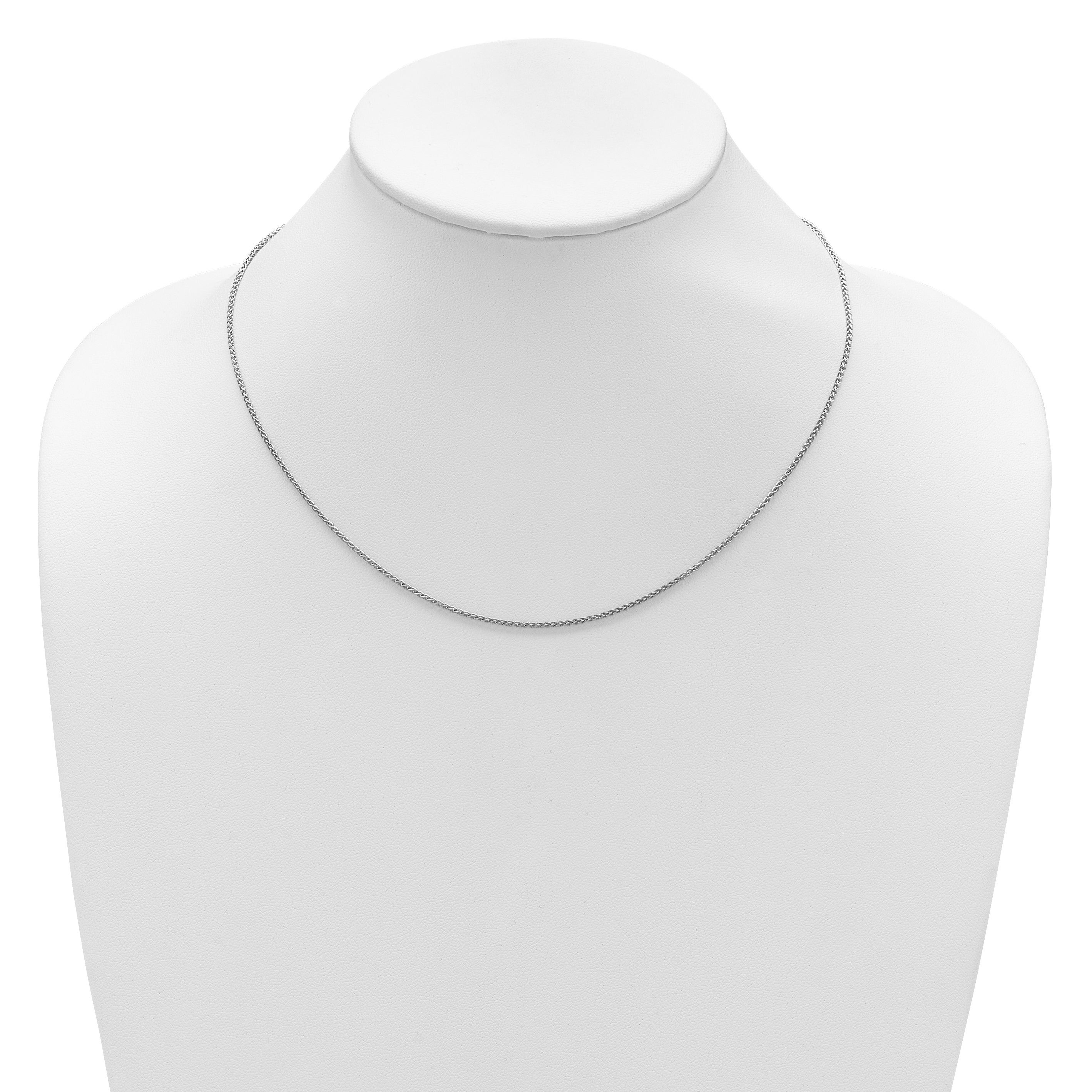 1.5mm 10K White Gold Spiga Wheat Chain - Sophia Jewelers