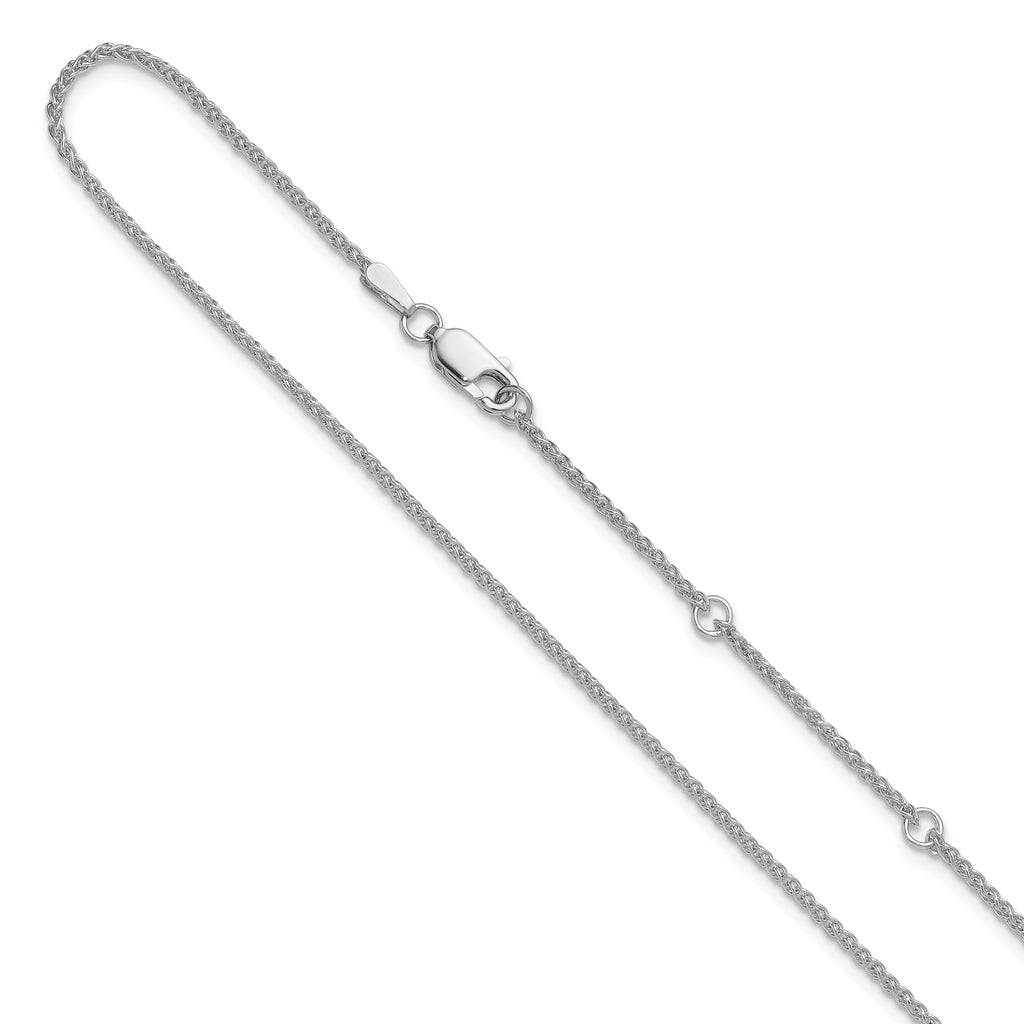 1.5mm 10K White Gold Spiga Wheat Chain - Sophia Jewelers