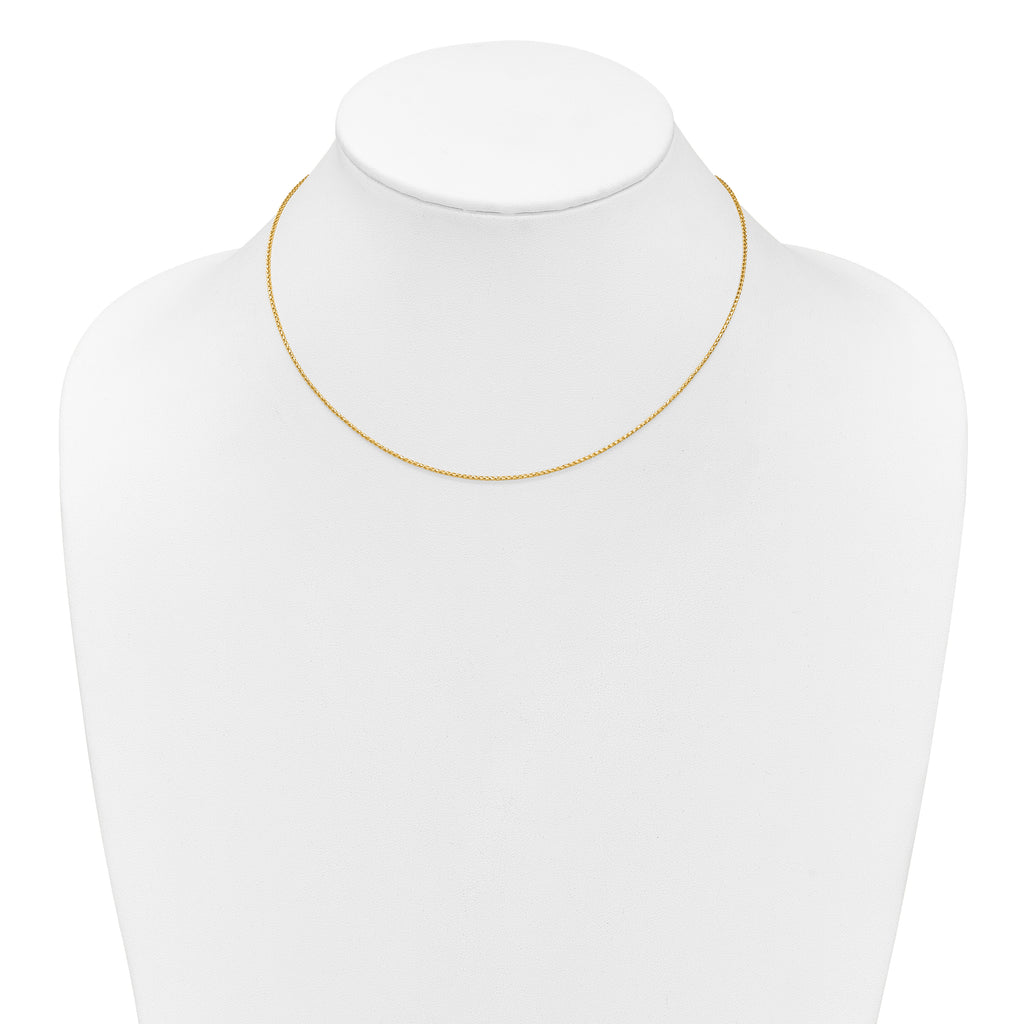 1.0mm 10K Yellow Gold D/C Open Franco Chain - Sophia Jewelers
