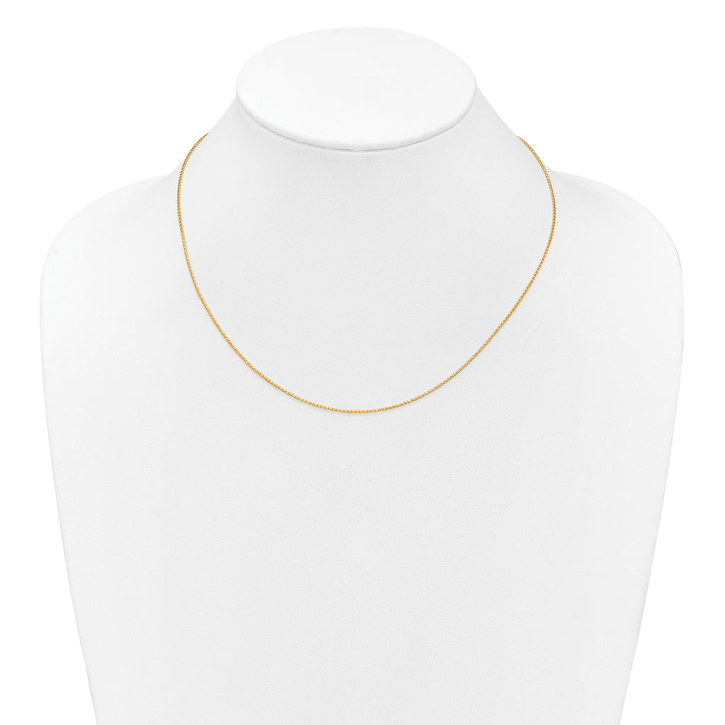 1.0mm 10K Yellow Gold D/C Open Franco Chain - Sophia Jewelers