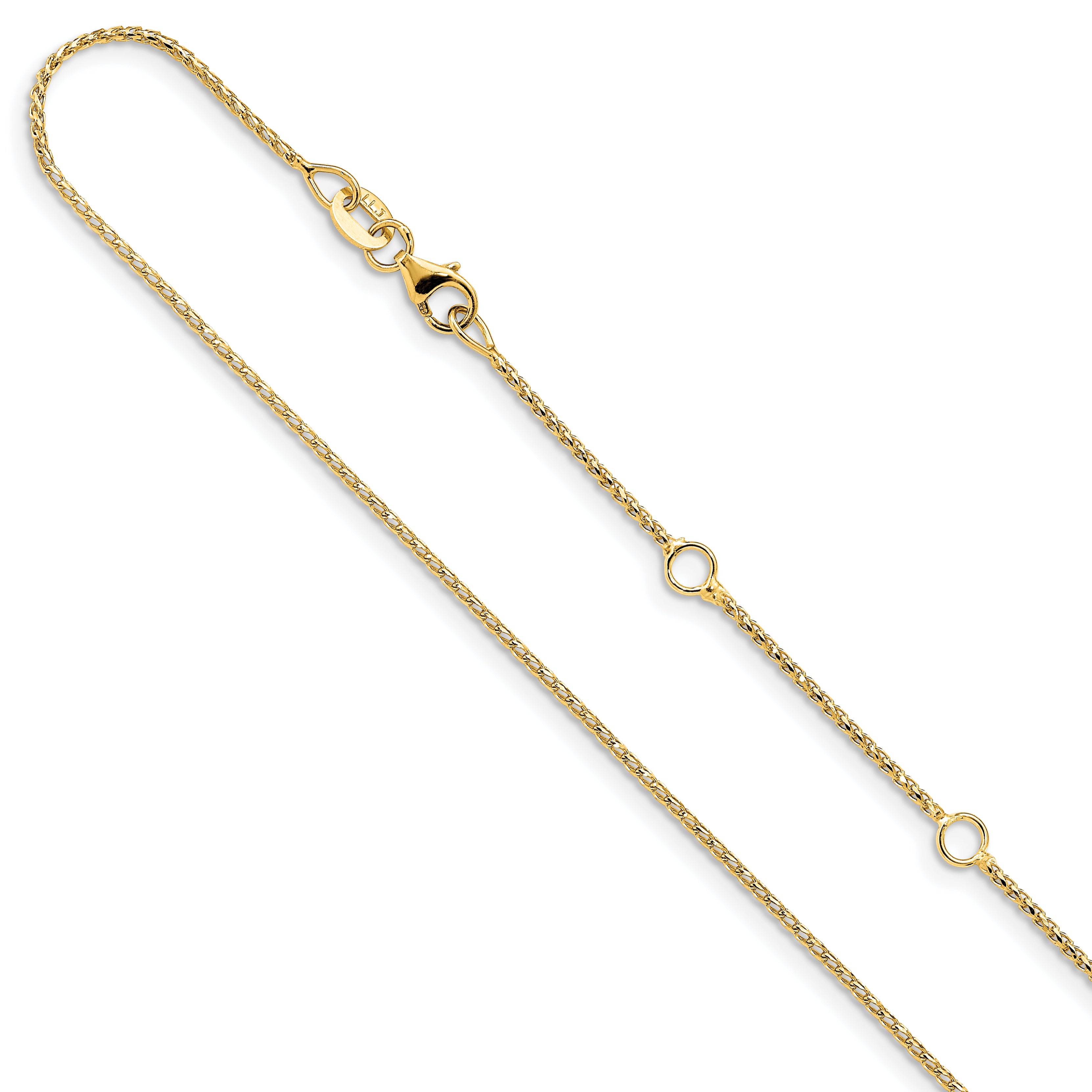 1.0mm 10K Yellow Gold D/C Open Franco Chain - Sophia Jewelers