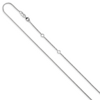 10k White Gold 1mm D/C Open Franco 1in+1in Adjustable Chain