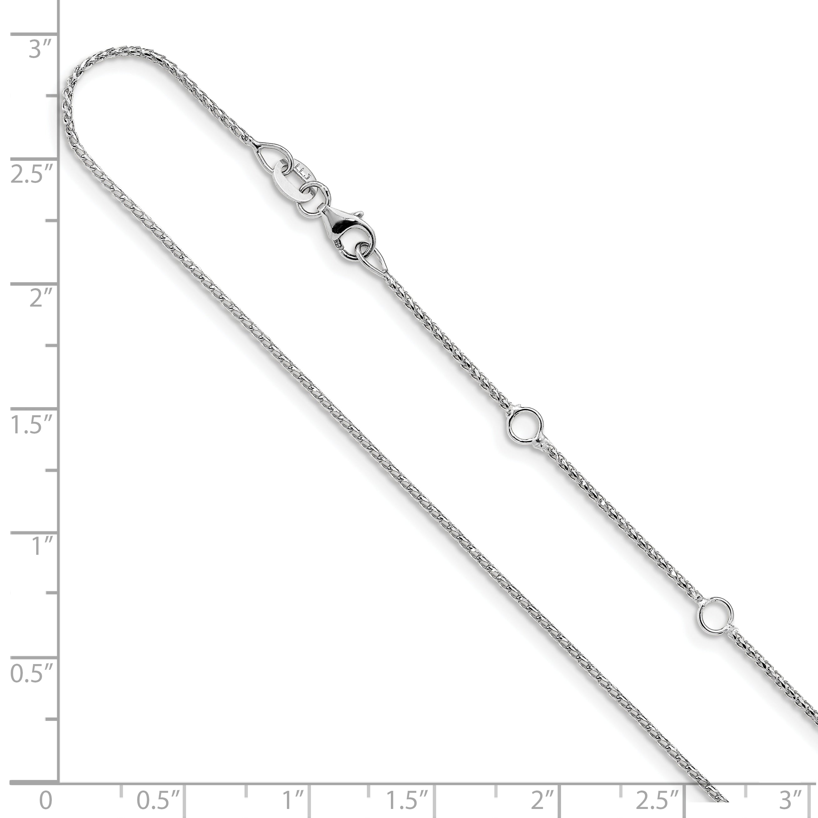 1.0mm 10K White Gold D/C Open Franco Chain Secondary image