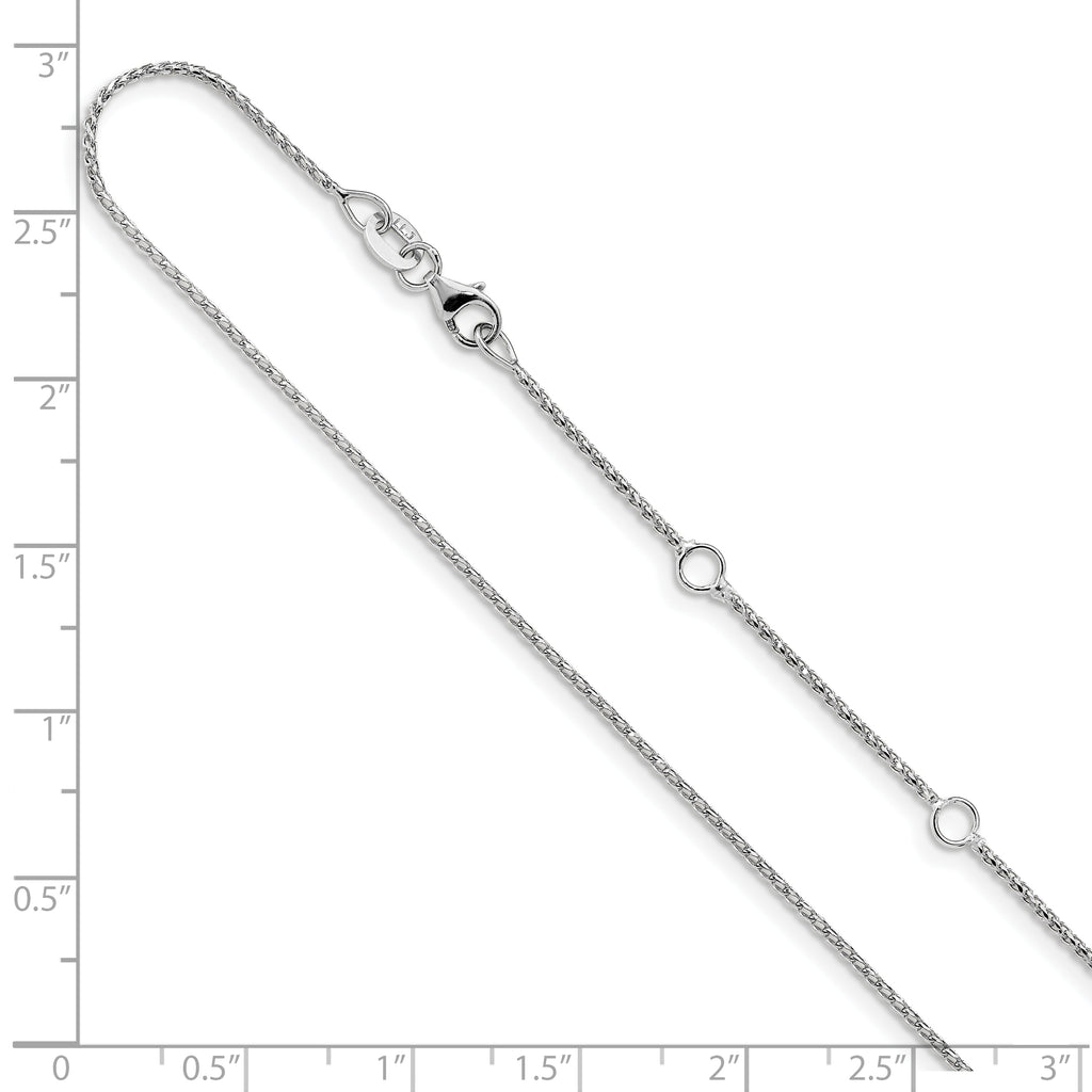1.0mm 10K White Gold D/C Open Franco Chain - Sophia Jewelers