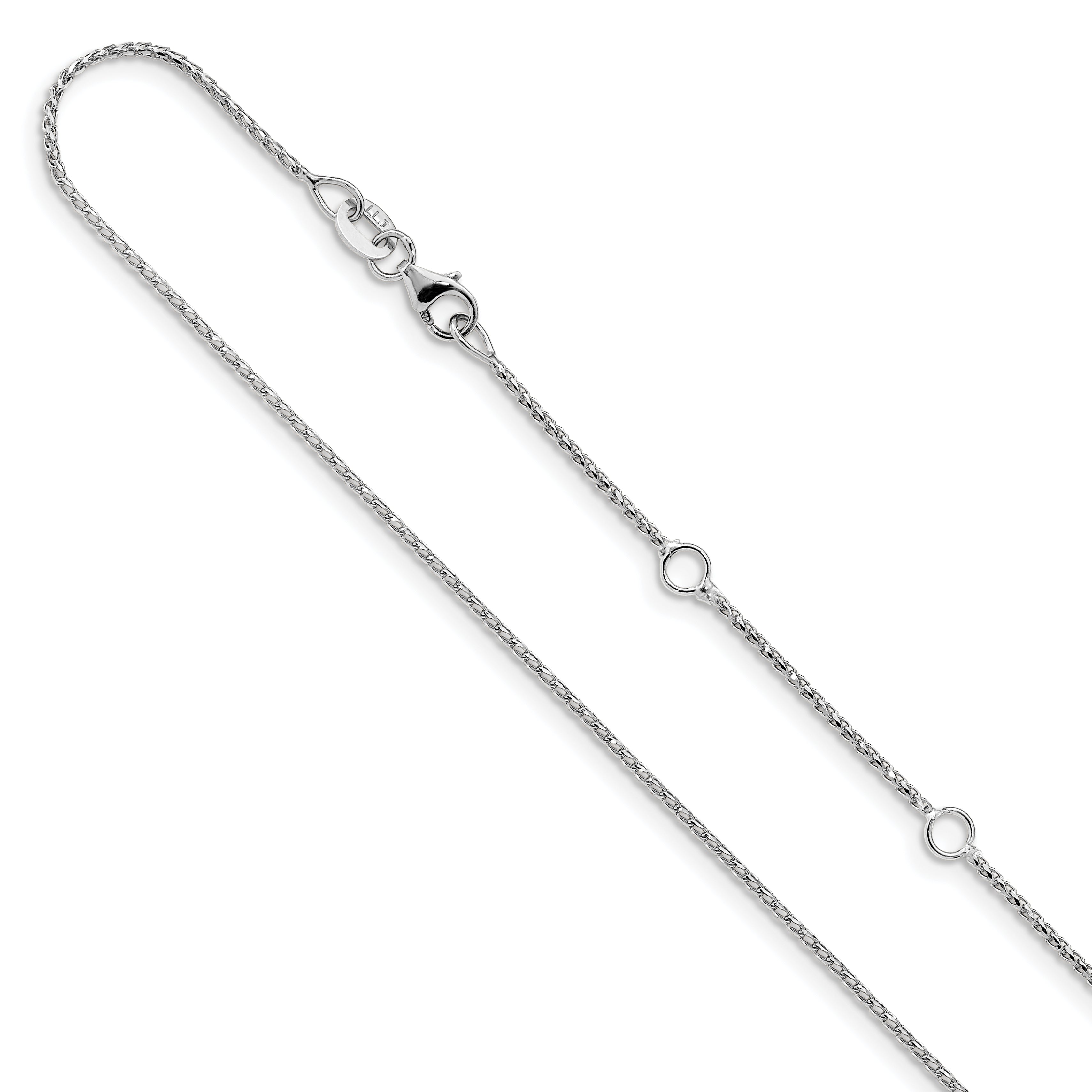 1.0mm 10K White Gold D/C Open Franco Chain - Sophia Jewelers Main image