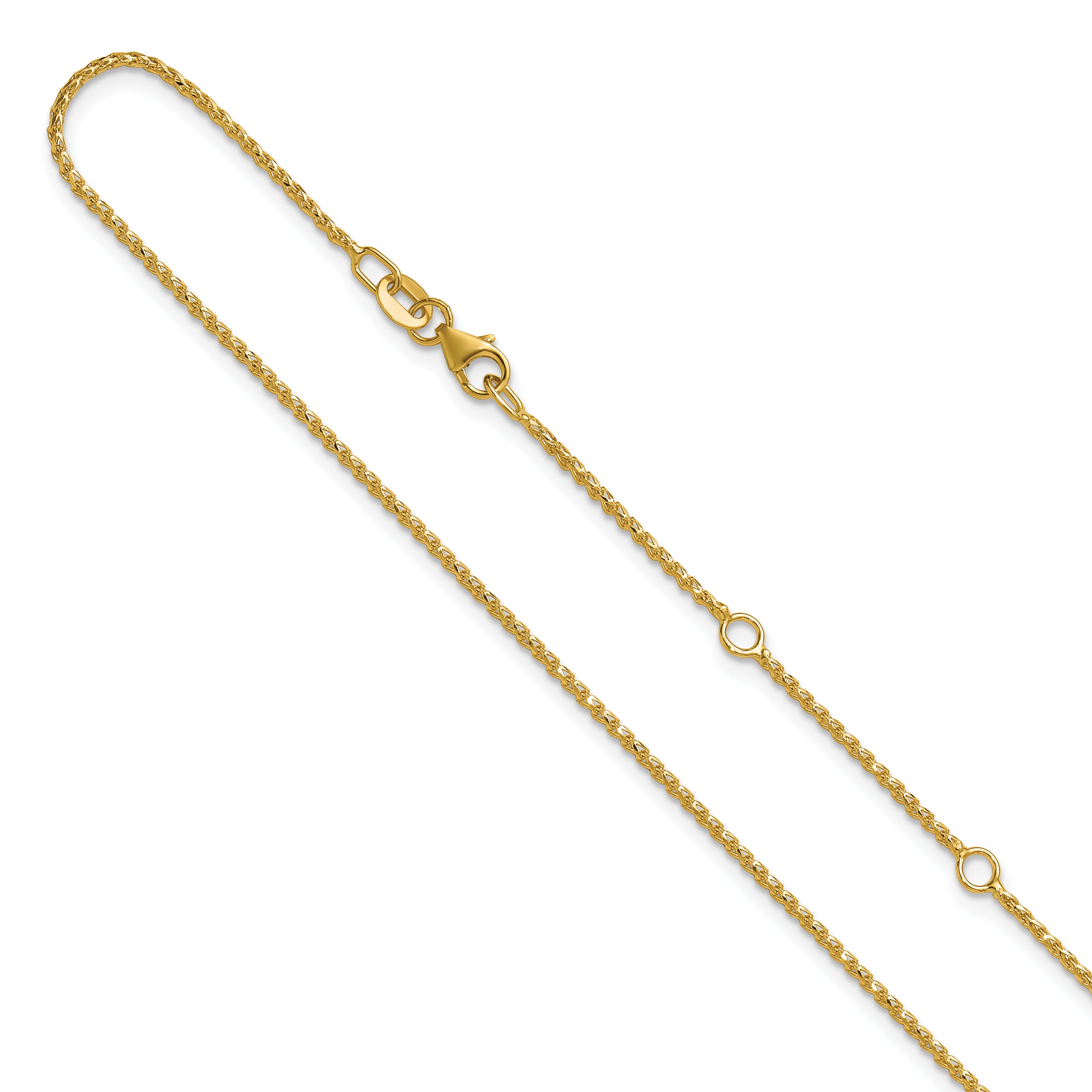 1.15mm 10K Yellow Gold D/C Open Franco Chain - Sophia Jewelers