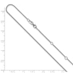 1.15mm 10K White Gold D/C Open Franco Chain - Sophia Jewelers