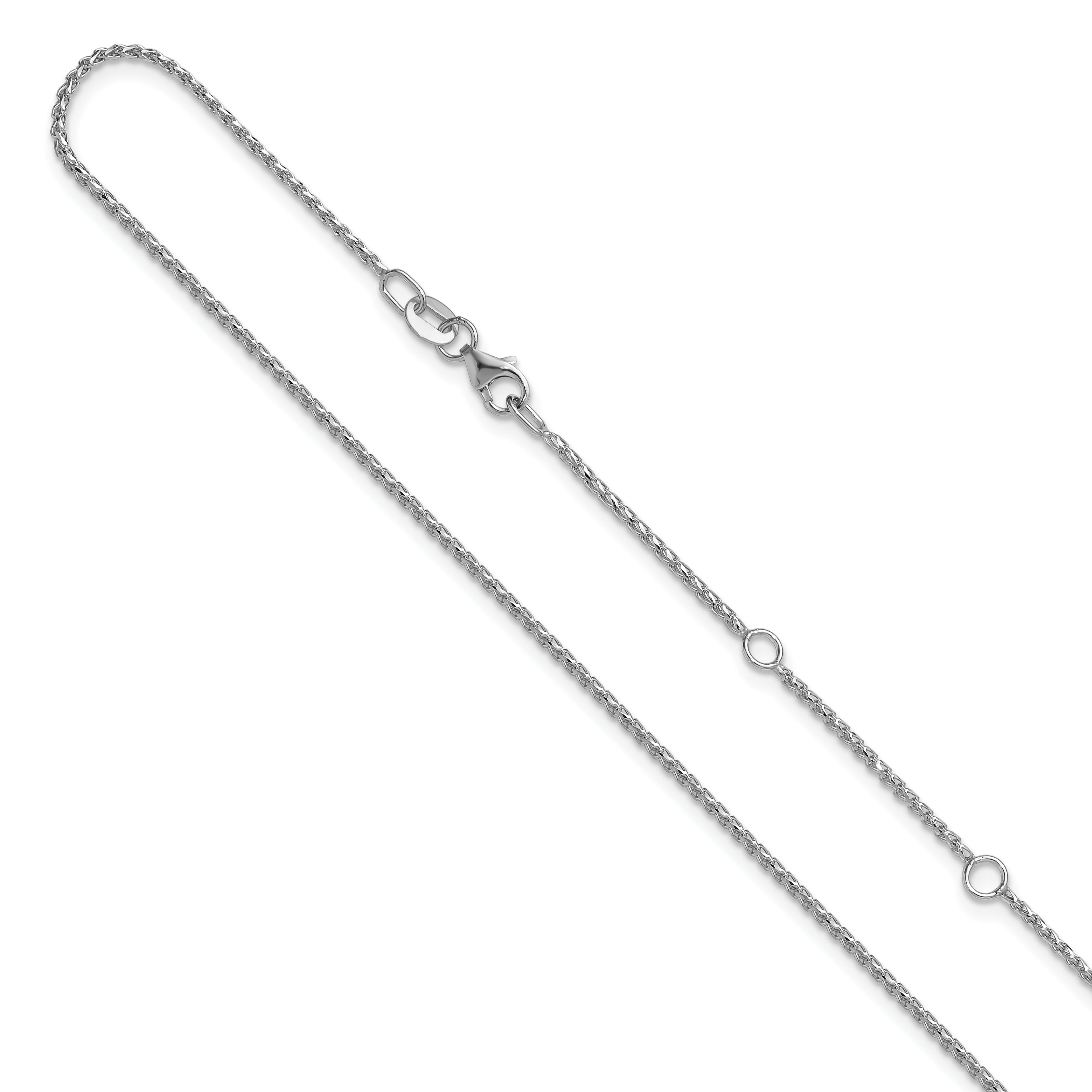 1.15mm 10K White Gold D/C Open Franco Chain - Sophia Jewelers