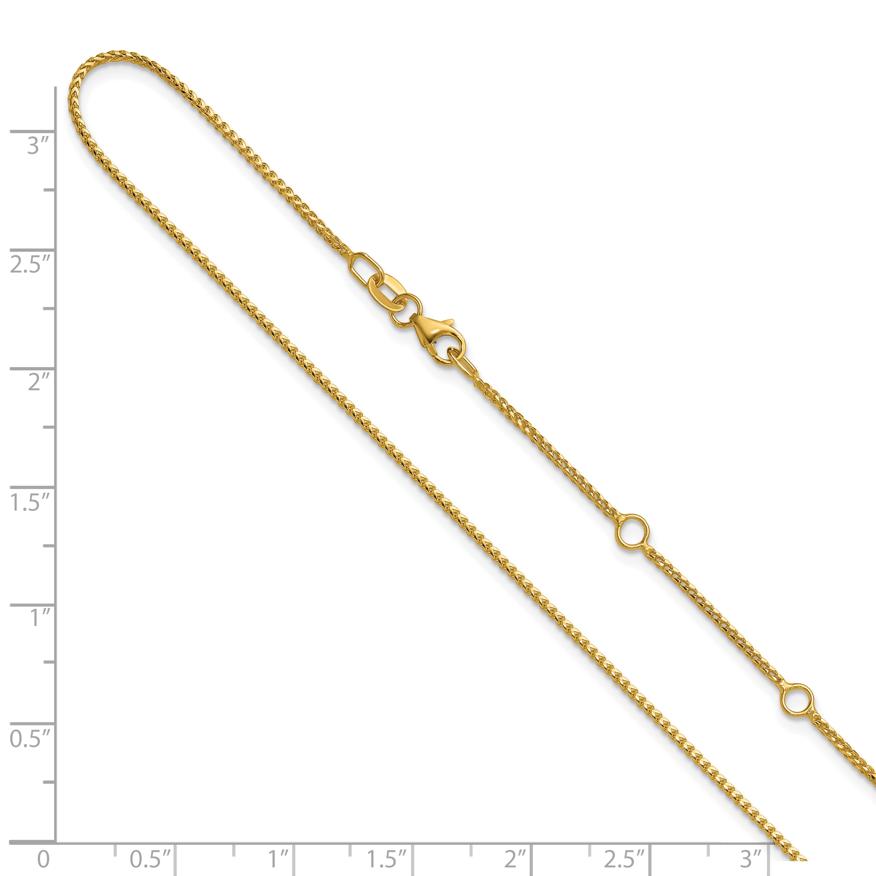 1.1mm 10K Yellow Gold Franco Chain - Sophia Jewelers