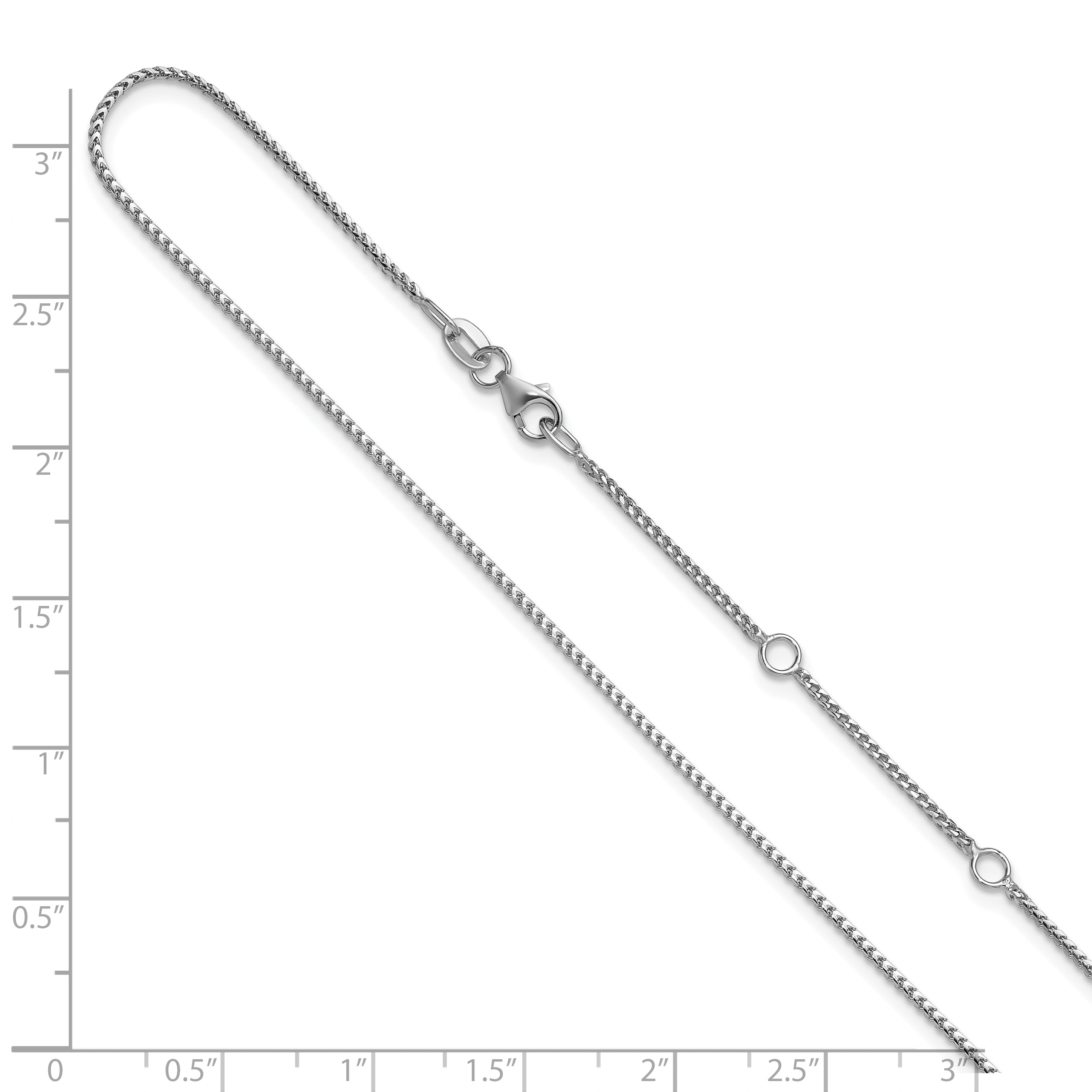 1.1mm 10K White Gold Franco Chain - Sophia Jewelers
