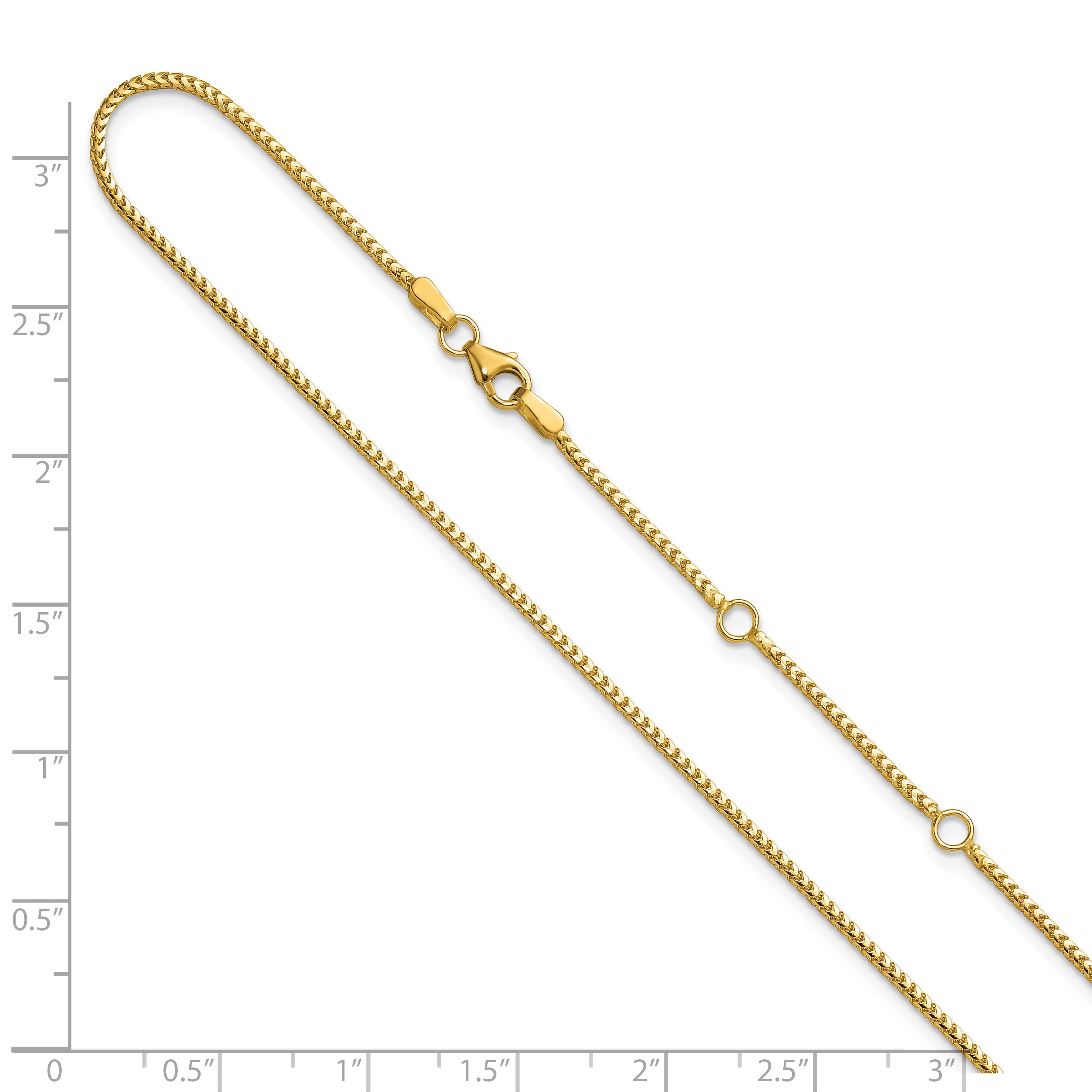 1.25mm 10K Yellow Gold Franco Chain - Sophia Jewelers