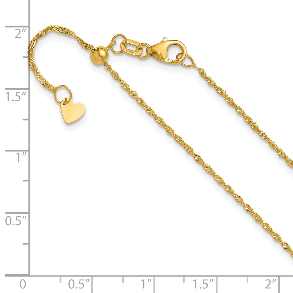 1.1mm 10K Yellow Gold Singapore Chain - Sophia Jewelers