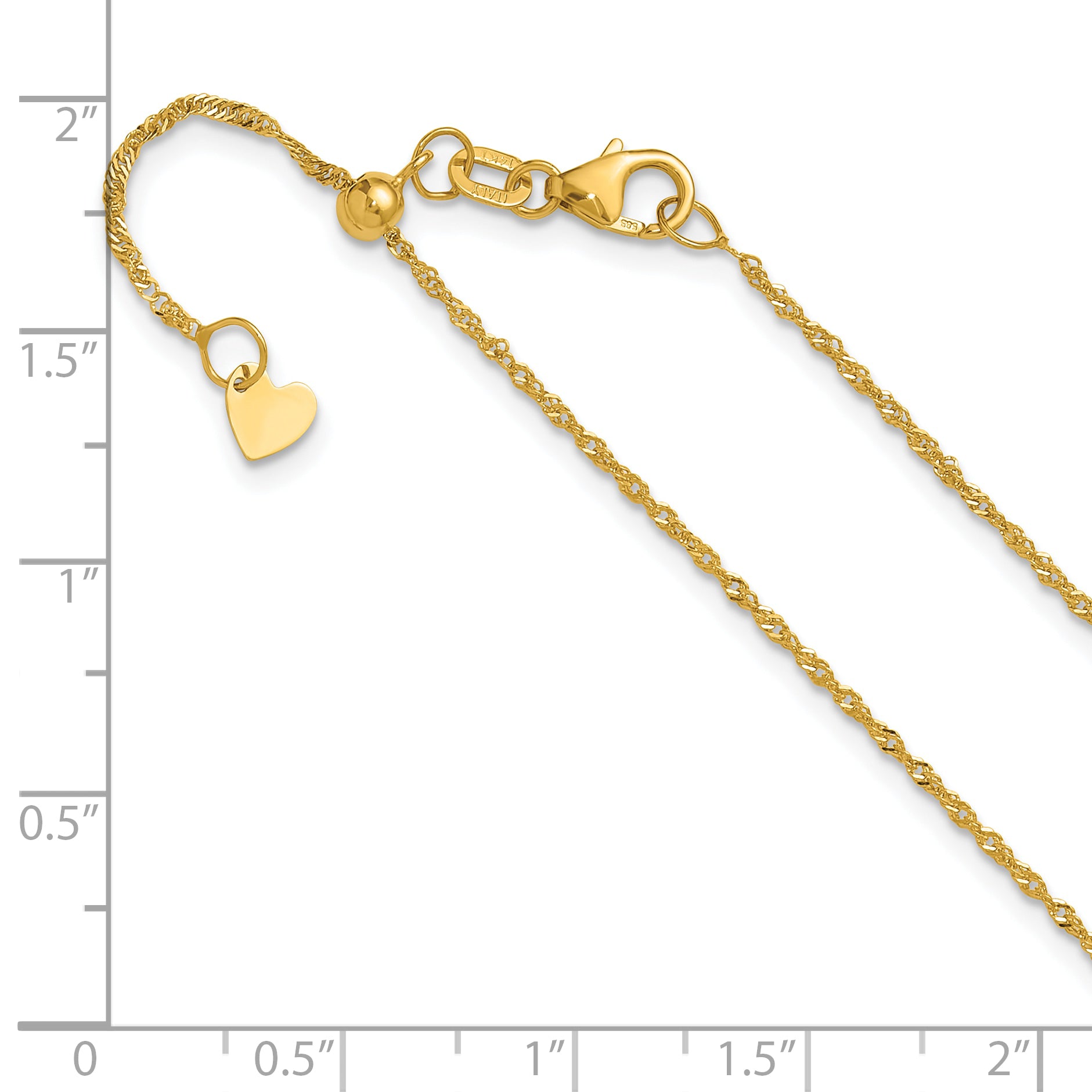 1.1mm 10K Yellow Gold Singapore Chain - Sophia Jewelers