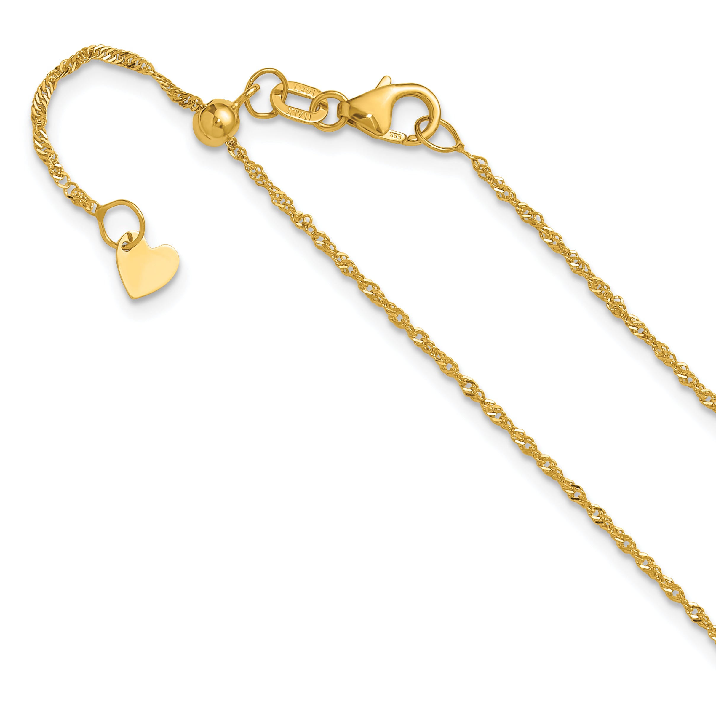 1.1mm 10K Yellow Gold Singapore Chain - Sophia Jewelers Main image