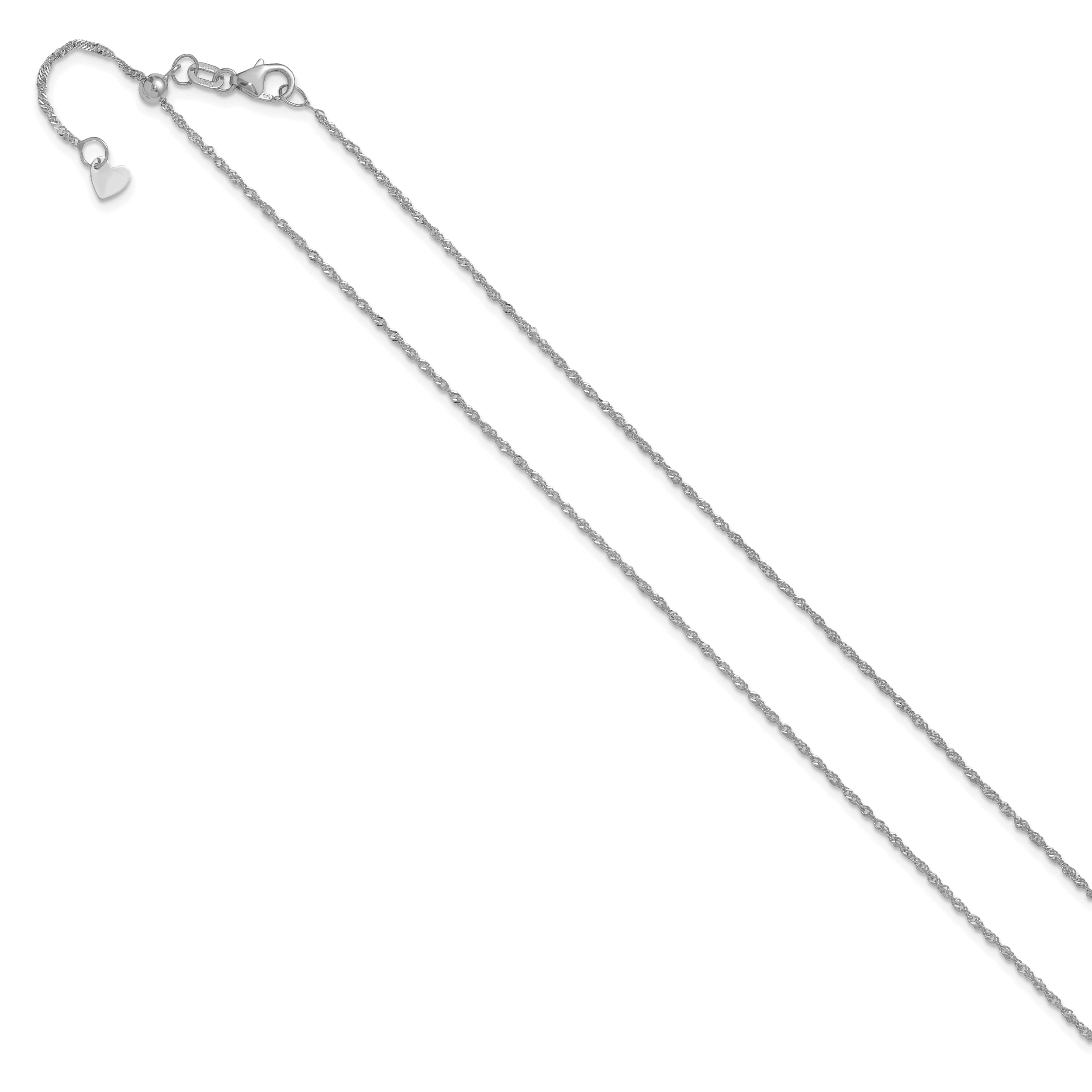 1.1mm 10K White Gold Singapore Chain Secondary image