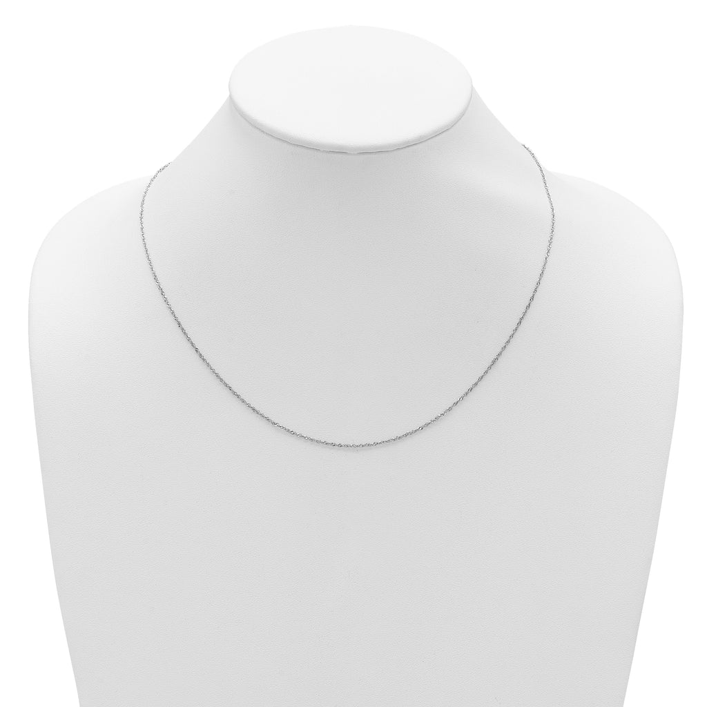 1.1mm 10K White Gold Singapore Chain - Sophia Jewelers
