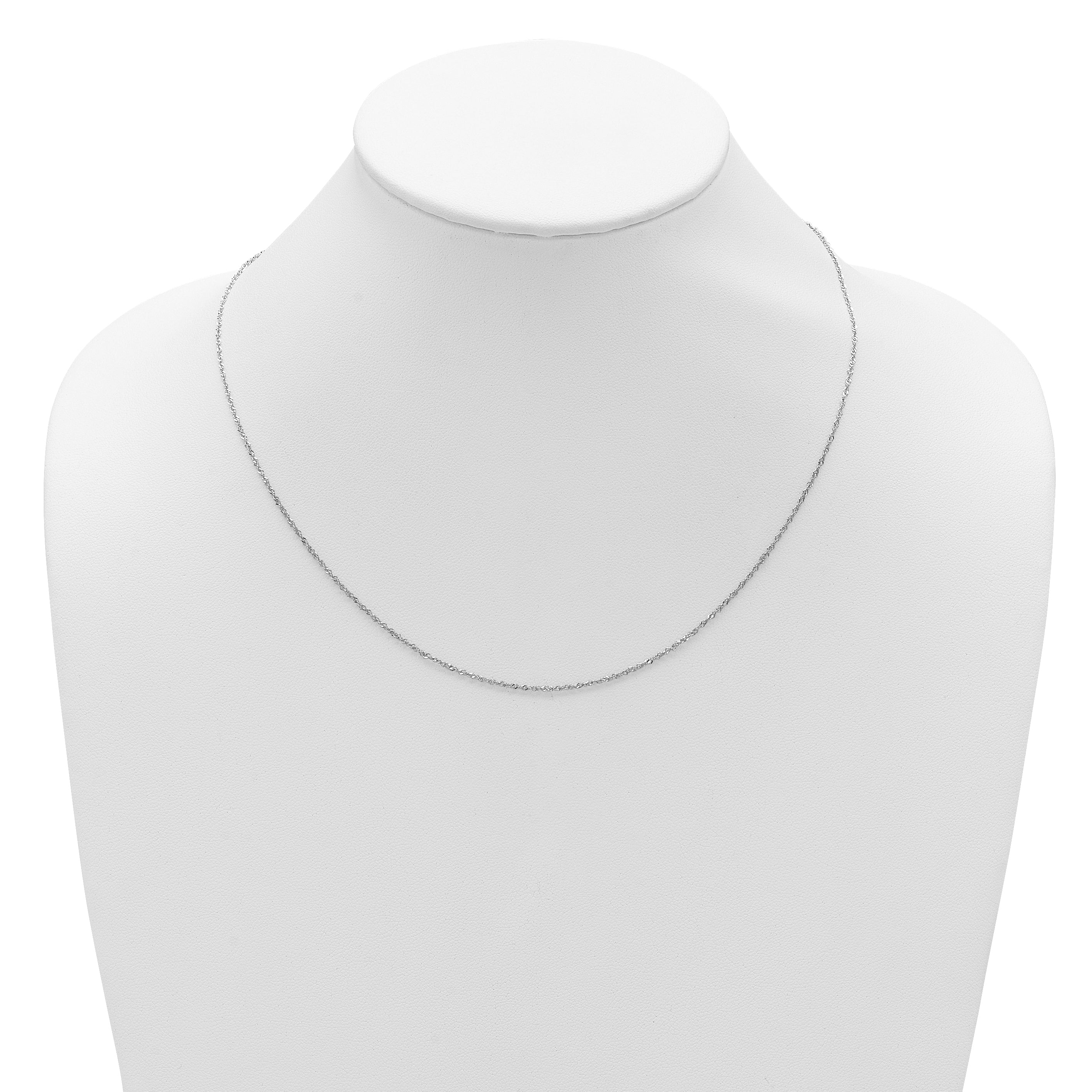 1.1mm 10K White Gold Singapore Chain - Sophia Jewelers