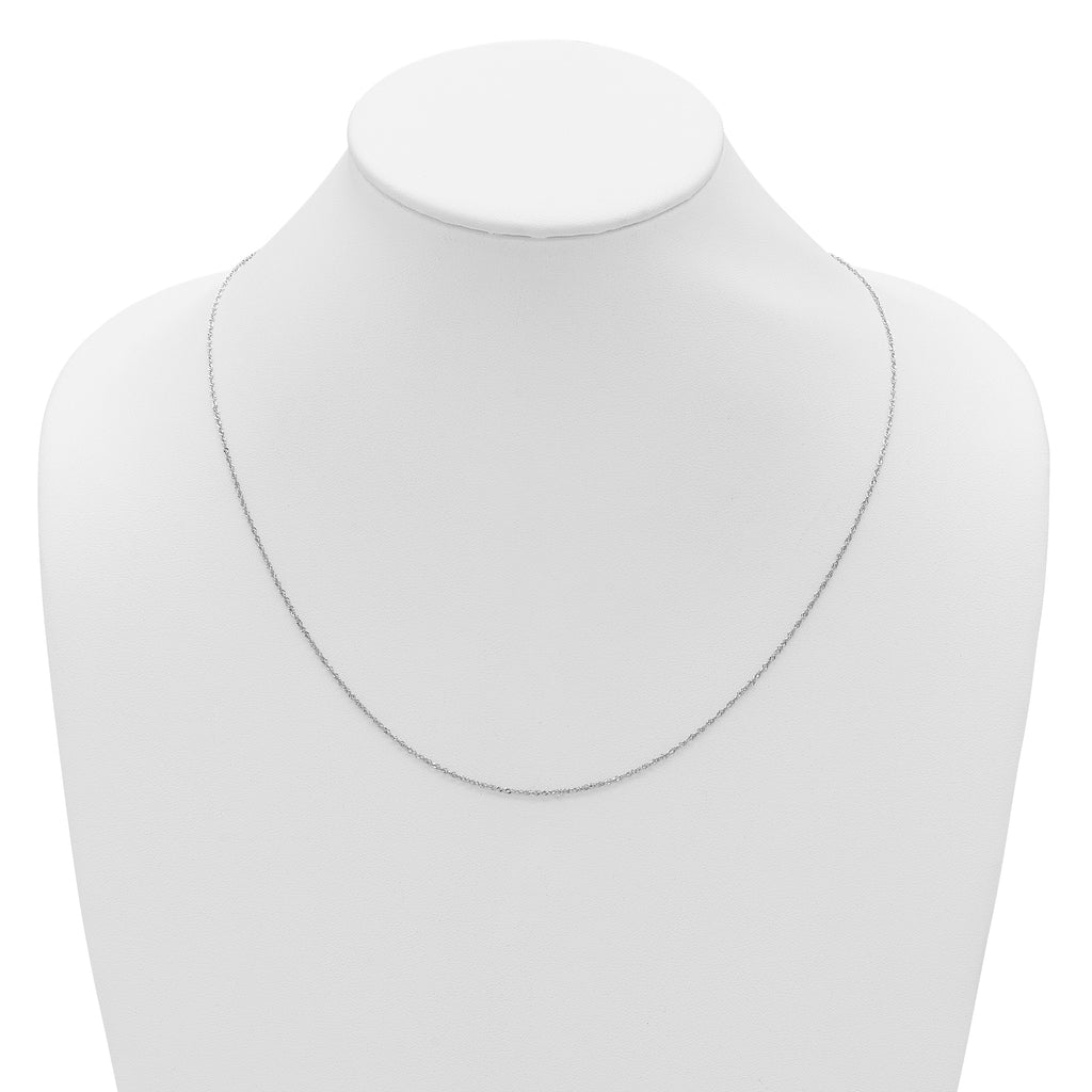 1.1mm 10K White Gold Singapore Chain - Sophia Jewelers