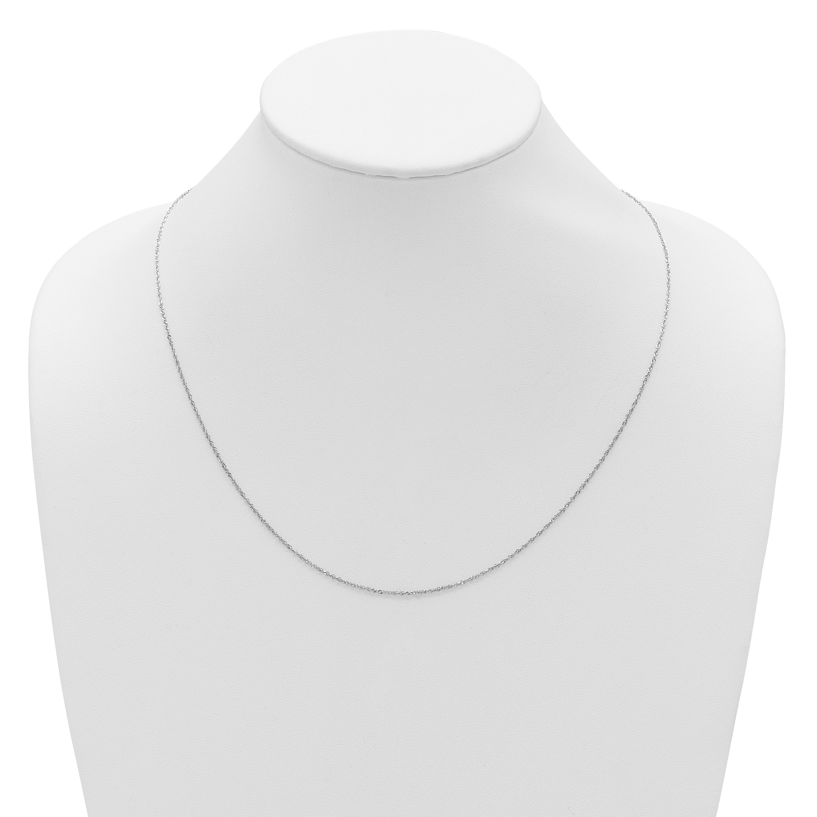1.1mm 10K White Gold Singapore Chain - Sophia Jewelers