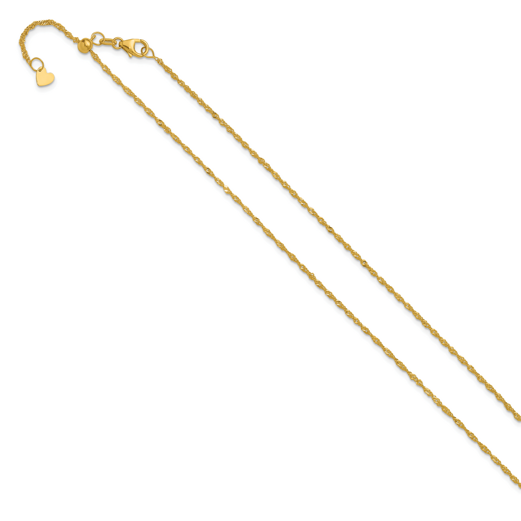 1.3mm 10K Yellow Gold Singapore Chain - Sophia Jewelers