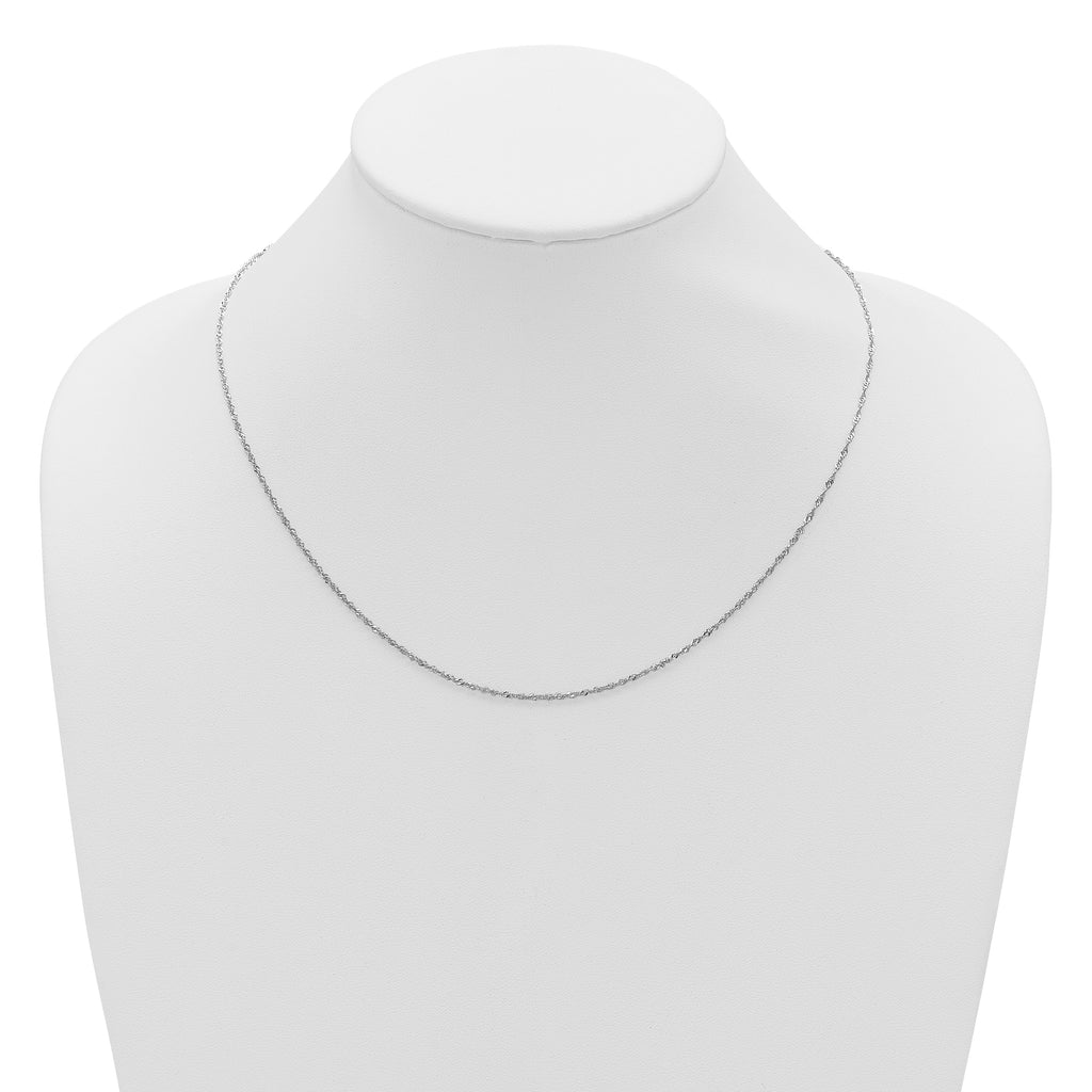 1.3mm 10K White Gold Singapore Chain - Sophia Jewelers