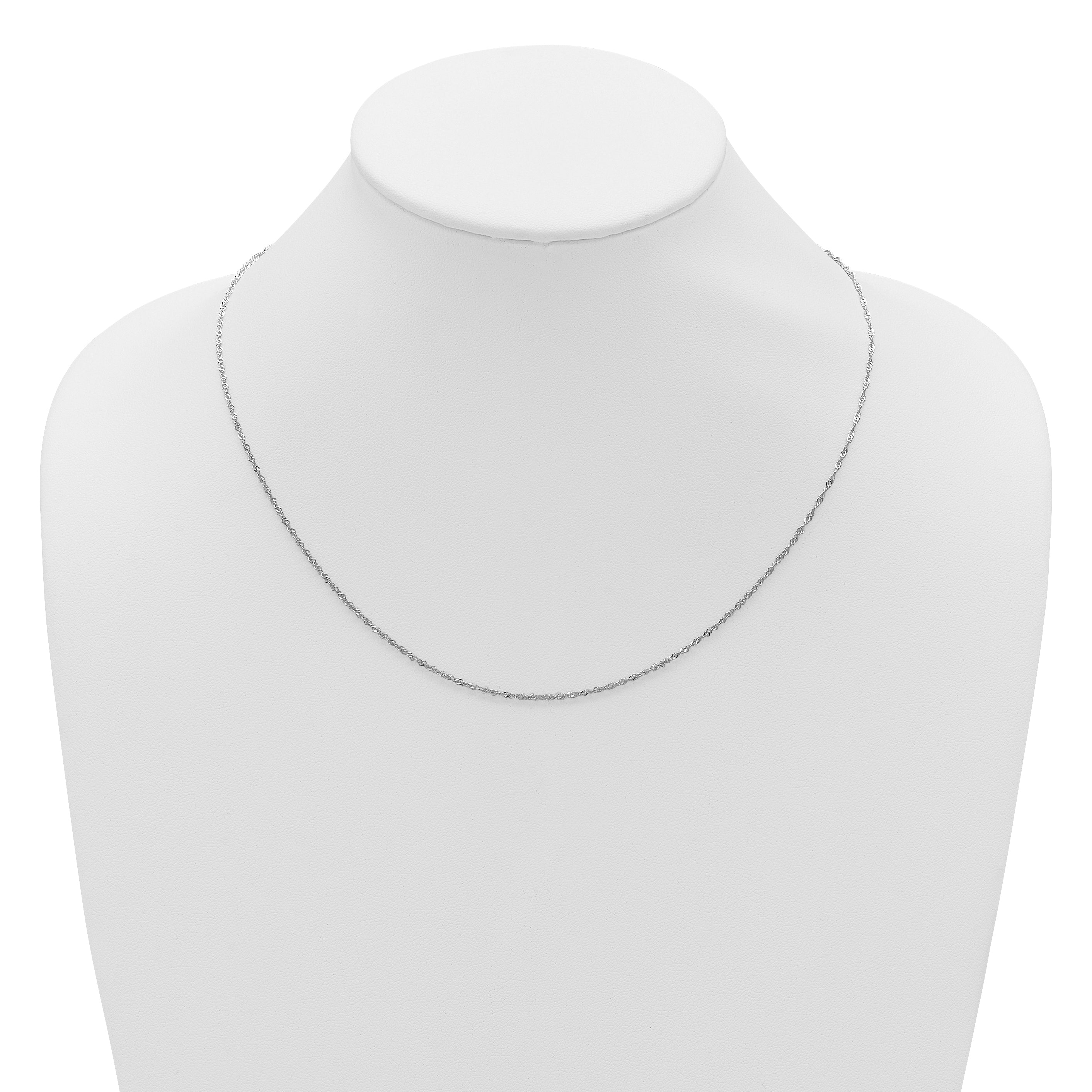 1.3mm 10K White Gold Singapore Chain - Sophia Jewelers
