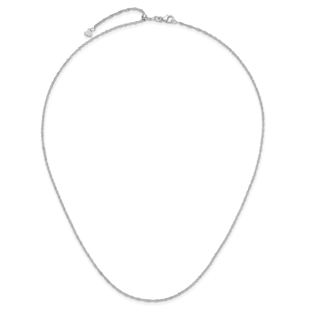 1.3mm 10K White Gold Singapore Chain - Sophia Jewelers