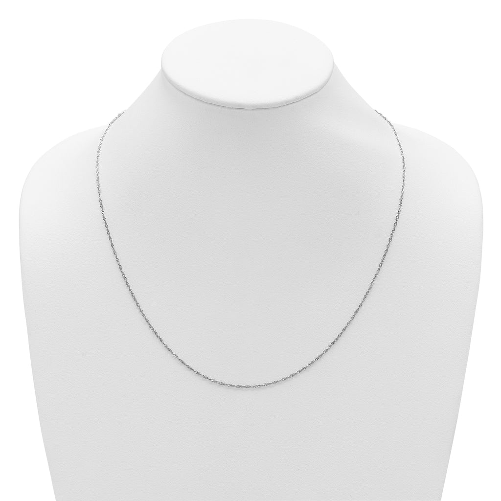 1.3mm 10K White Gold Singapore Chain - Sophia Jewelers