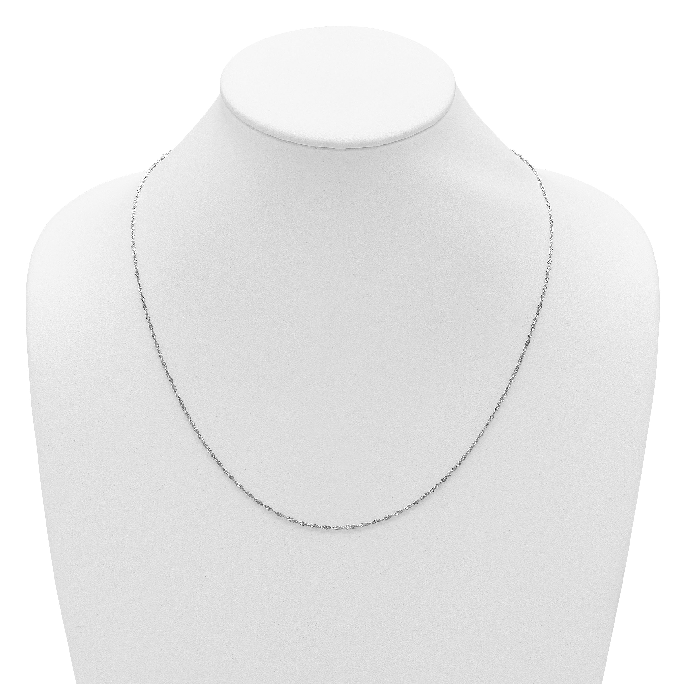 1.3mm 10K White Gold Singapore Chain - Sophia Jewelers