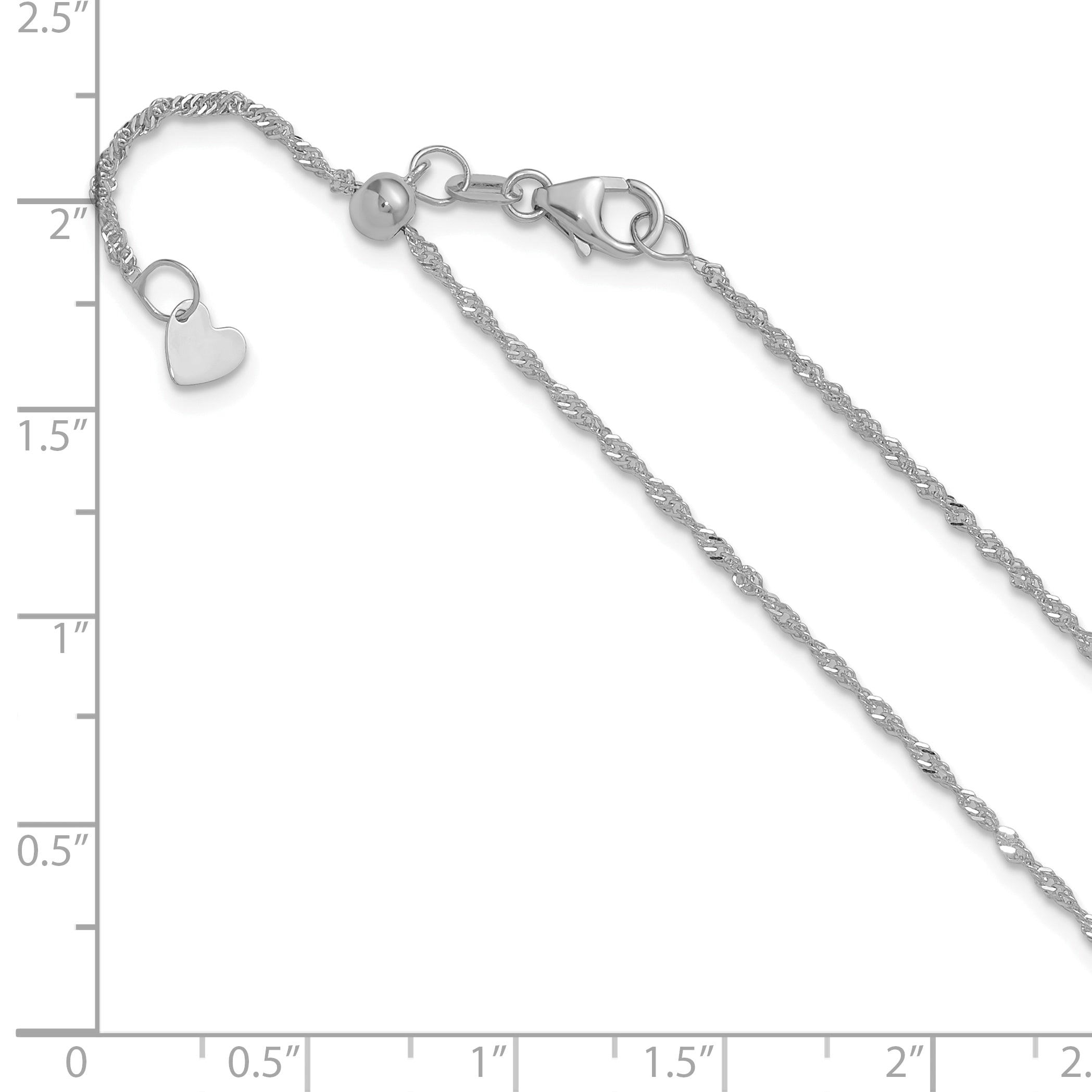 1.3mm 10K White Gold Singapore Chain - Sophia Jewelers