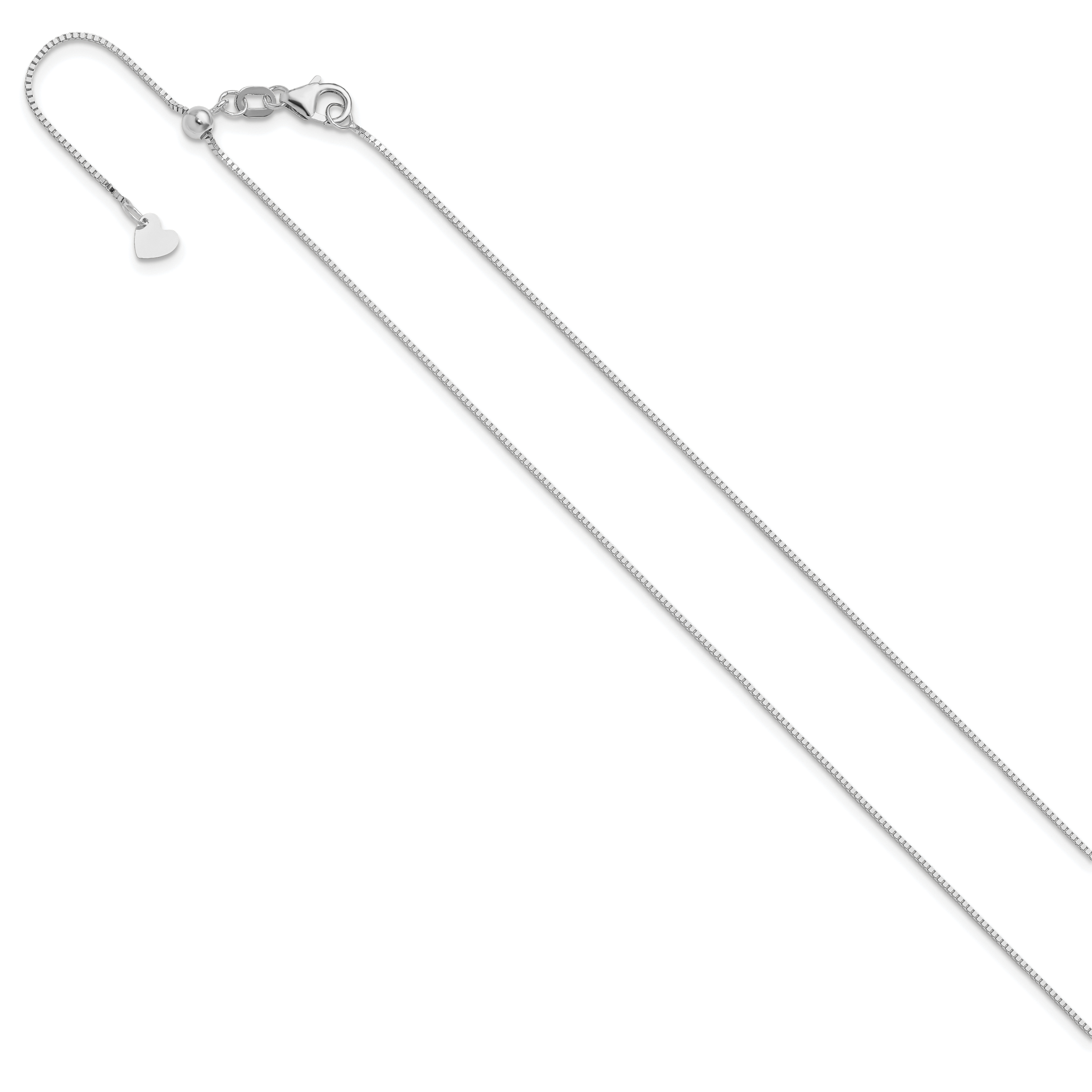 0.7mm 10K White Gold Box Chain - Sophia Jewelers