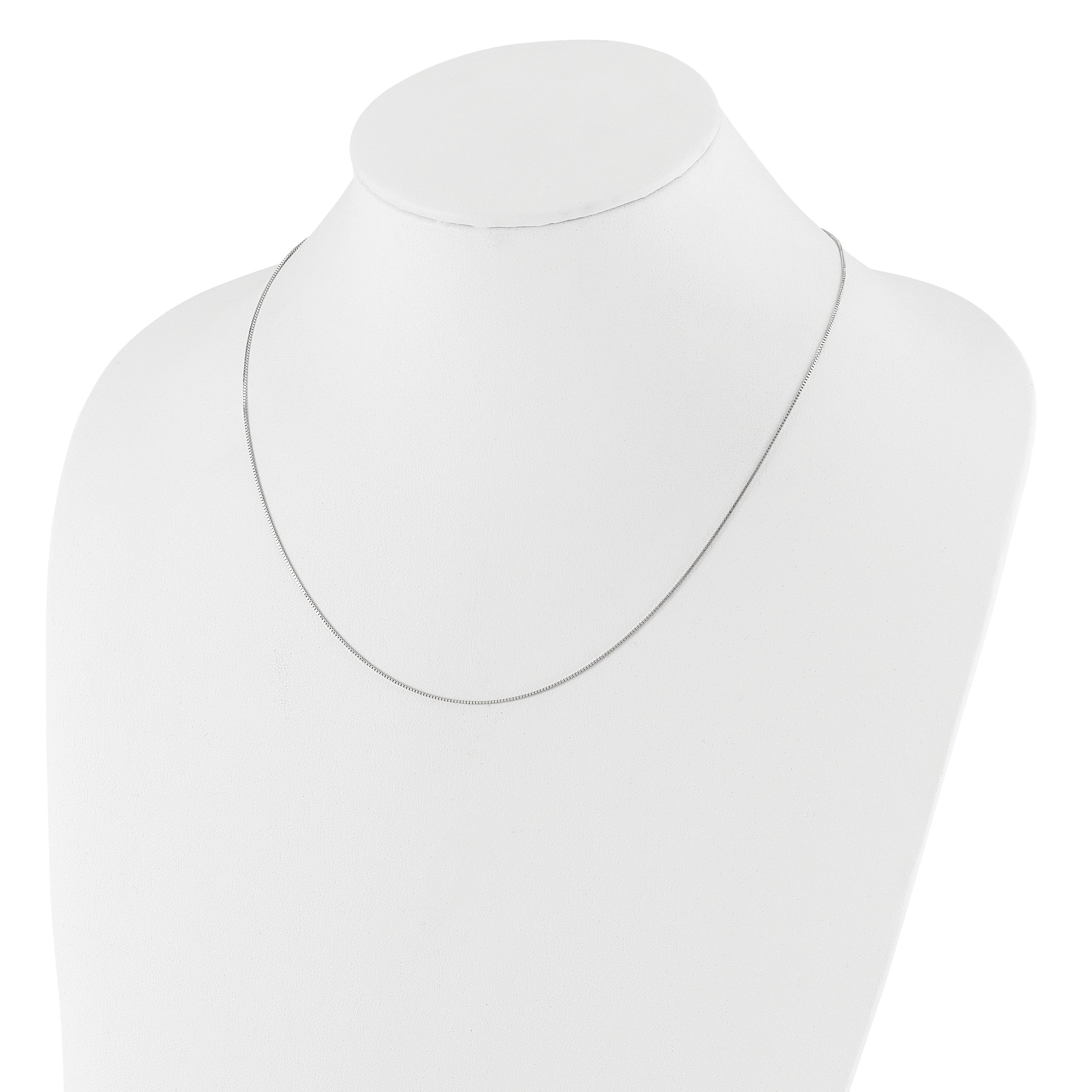 0.7mm 10K White Gold Box Chain - Sophia Jewelers