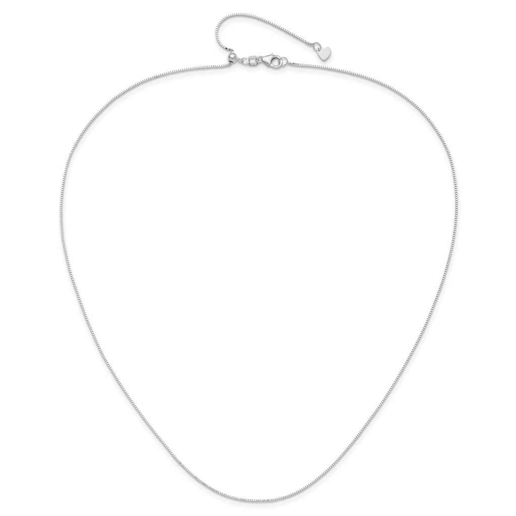 0.7mm 10K White Gold Box Chain - Sophia Jewelers