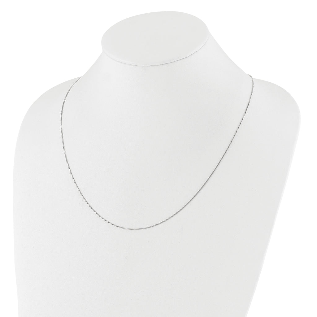 0.7mm 10K White Gold Box Chain - Sophia Jewelers