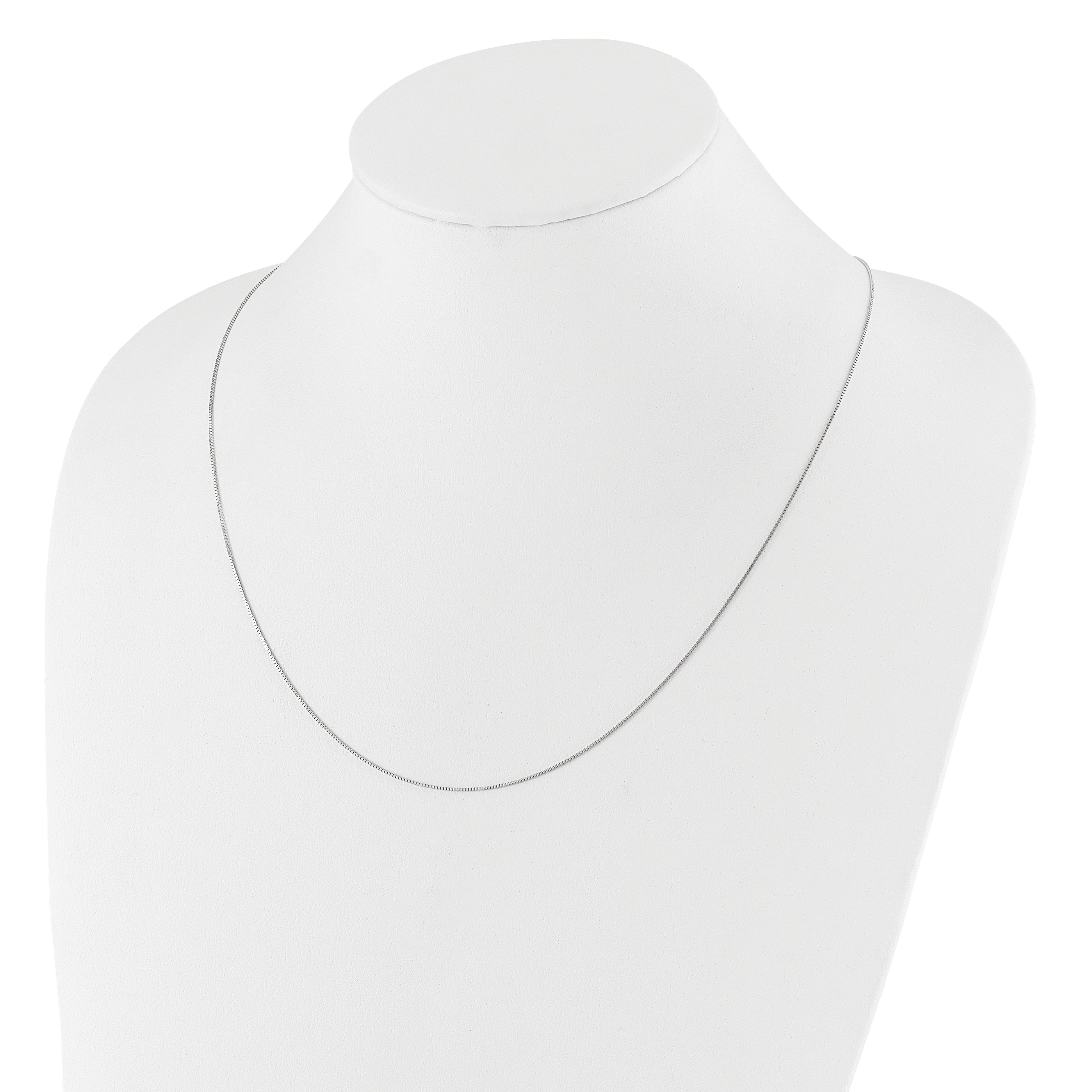 0.7mm 10K White Gold Box Chain - Sophia Jewelers