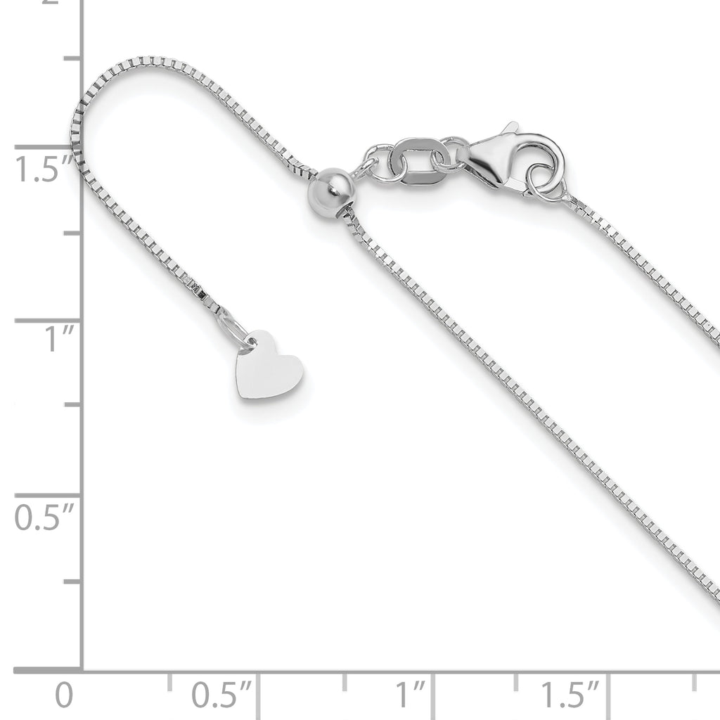 0.7mm 10K White Gold Box Chain - Sophia Jewelers