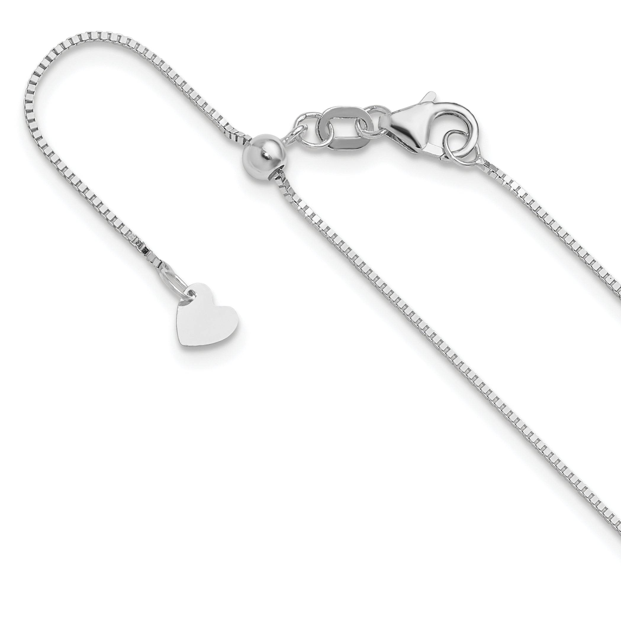 0.7mm 10K White Gold Box Chain - Sophia Jewelers Main image
