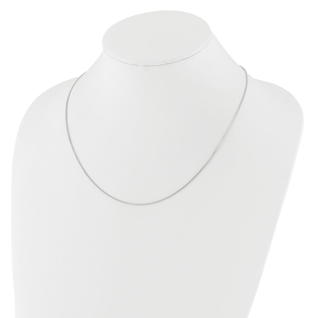 1.0mm 10K White Gold Box Chain - Sophia Jewelers