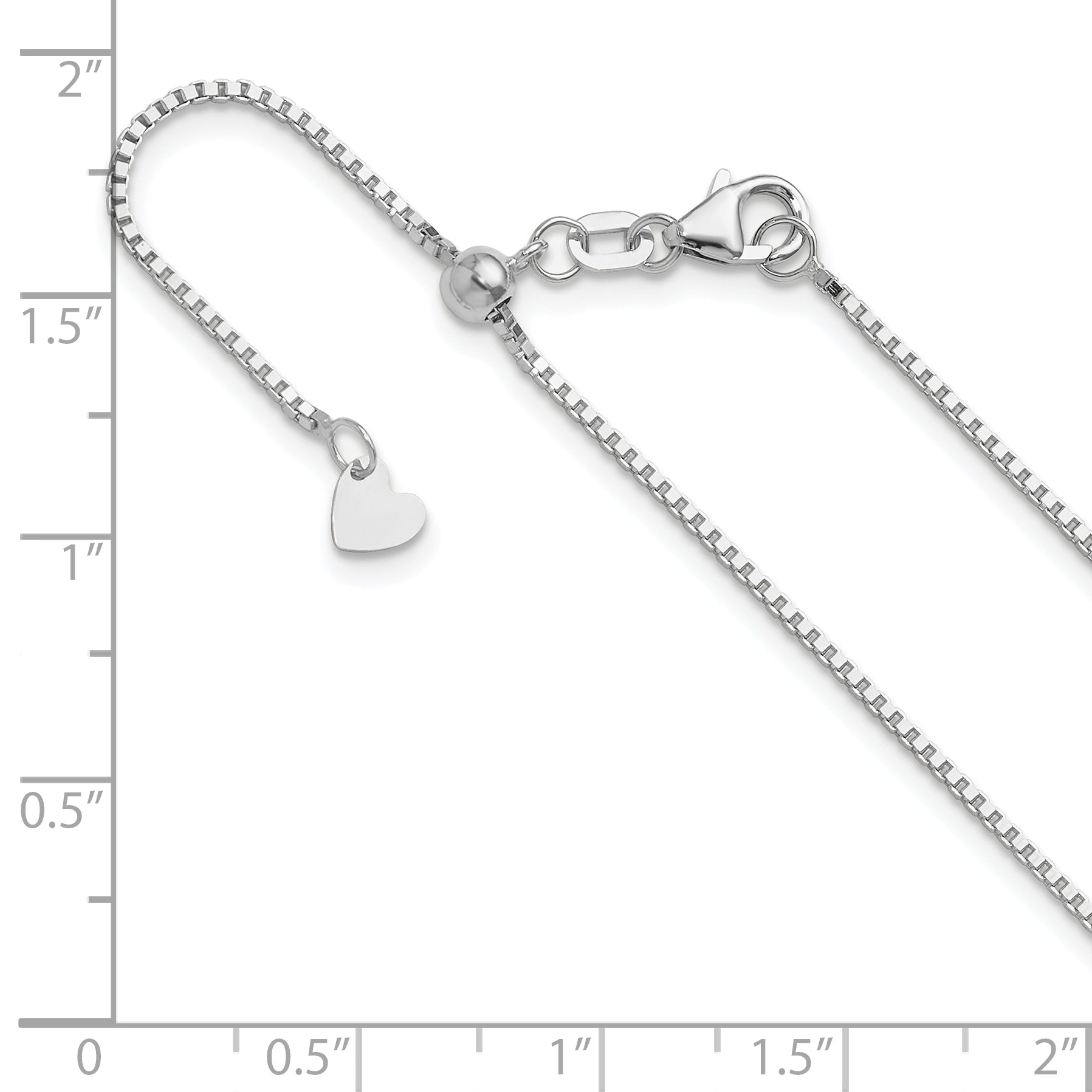 1.0mm 10K White Gold Box Chain - Sophia Jewelers