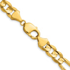 10.0mm 10K Yellow Gold Concave Figaro Chain - Sophia Jewelers