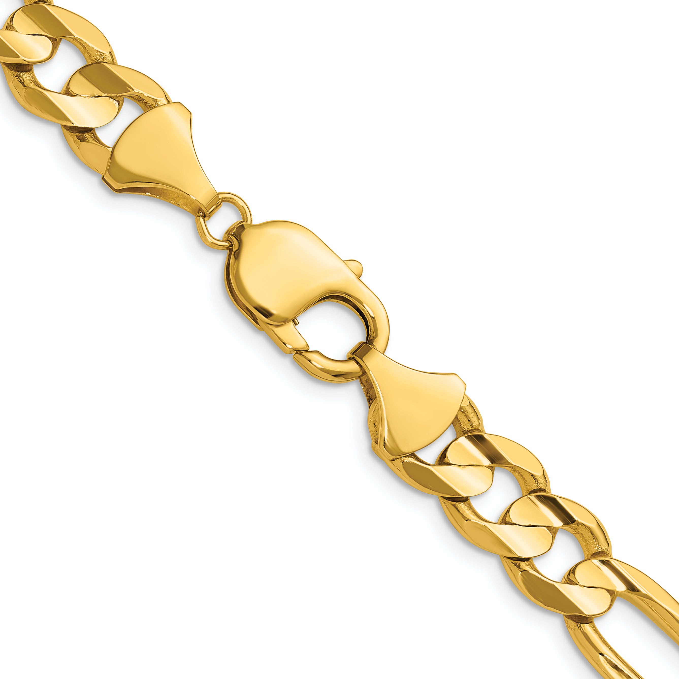 10.0mm 10K Yellow Gold Concave Figaro Chain - Sophia Jewelers