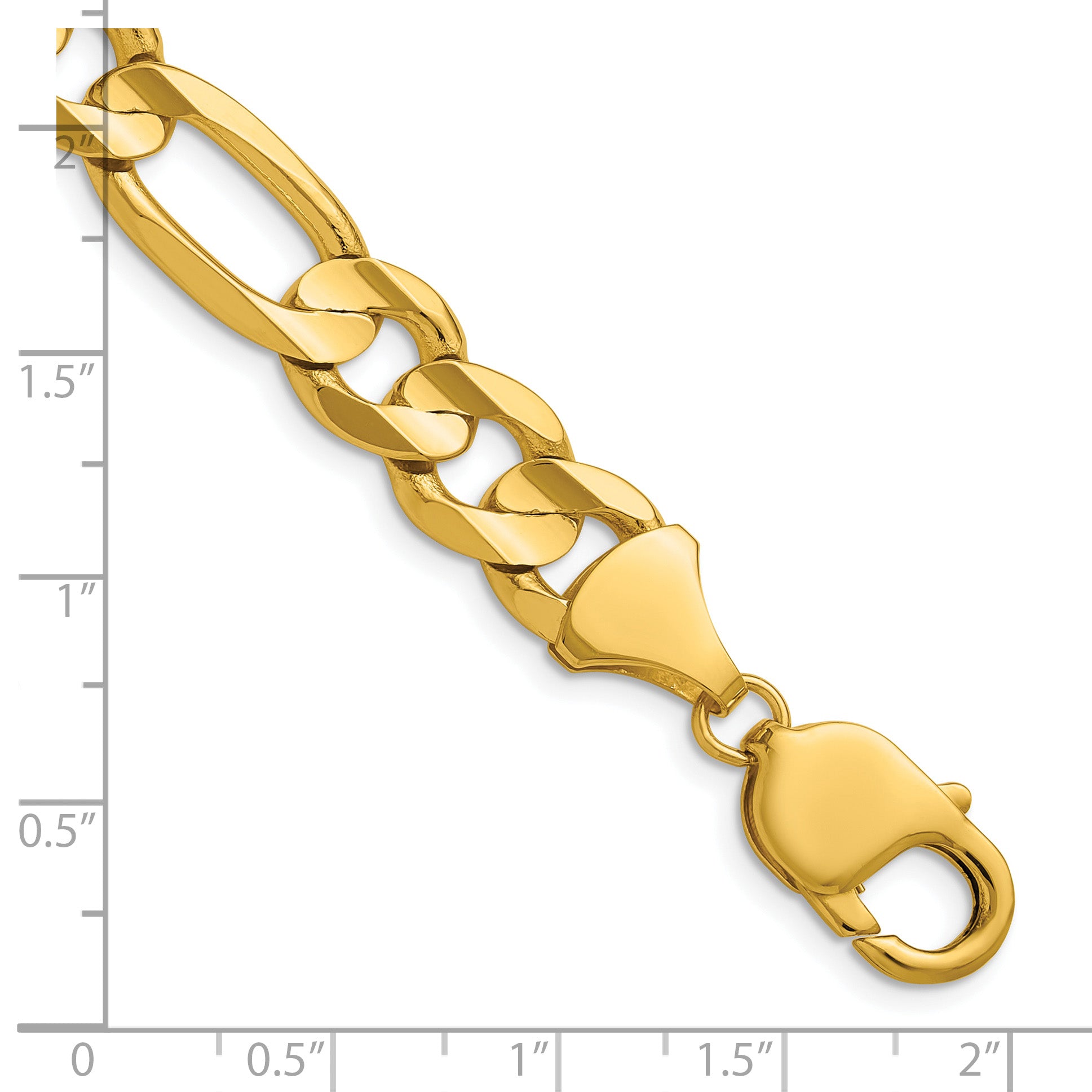 10.0mm 10K Yellow Gold Concave Figaro Chain - Sophia Jewelers