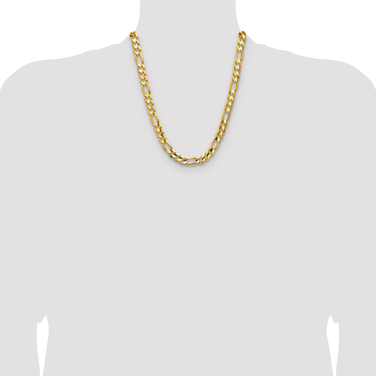 10K 10.0mm Concave Figaro Chain