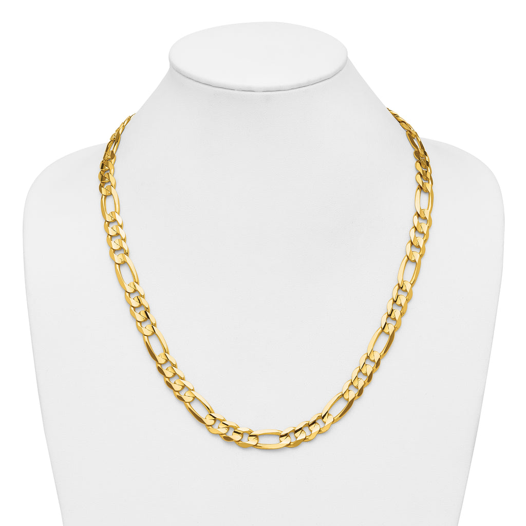 10K 10.0mm Concave Figaro Chain