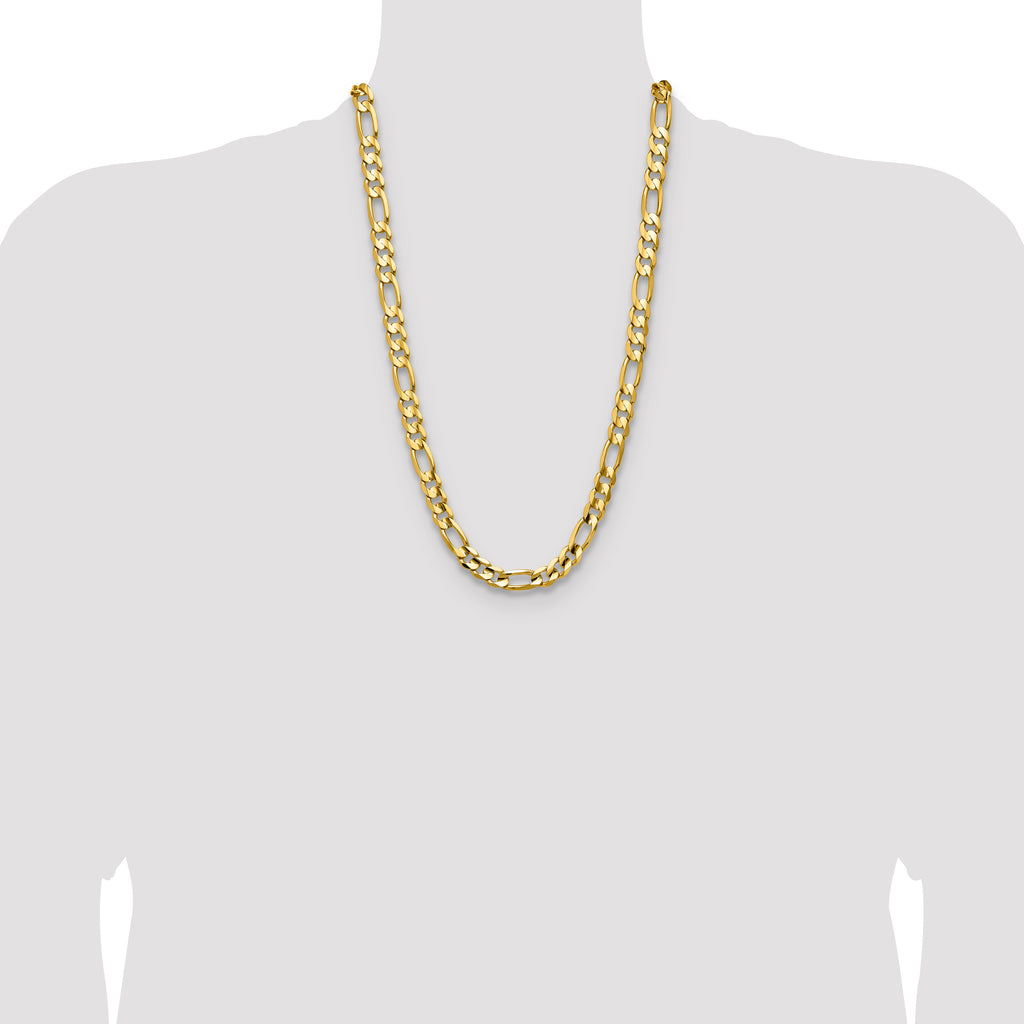 10K 10.0mm Concave Figaro Chain
