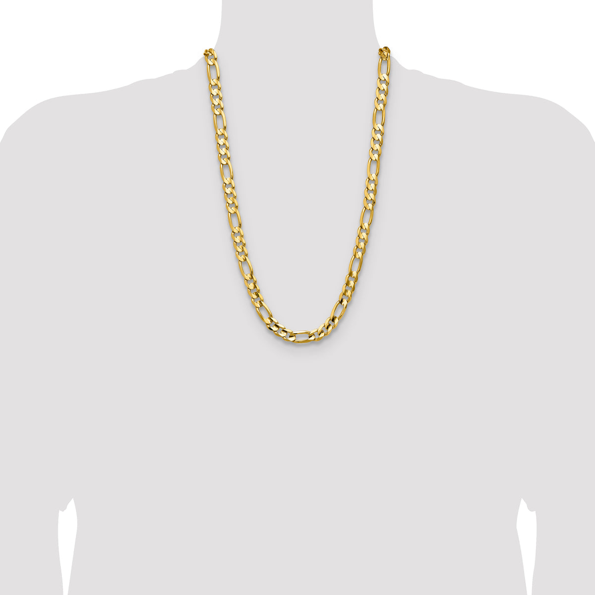 10K 10.0mm Concave Figaro Chain