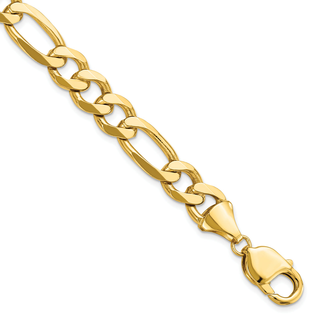 10K 10.0mm Concave Figaro Chain